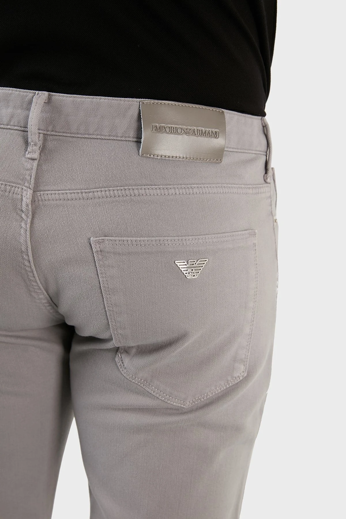 Emporio Armani J06 Pamuklu Normal Bel Slim Fit Dar Paça Jeans Erkek Kot Pantolon 3L1J06 1N4RZ 0641 GRİ - 5