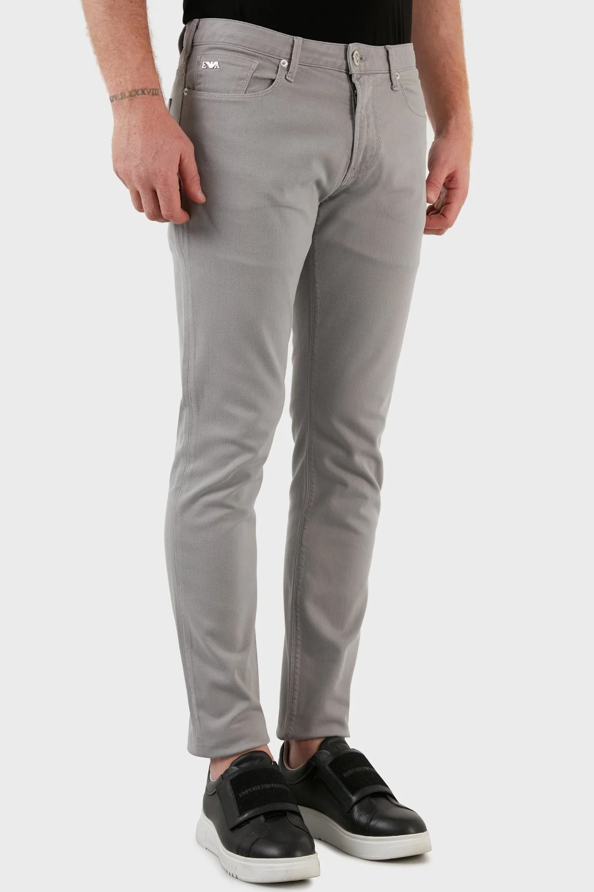 Emporio Armani J06 Pamuklu Normal Bel Slim Fit Dar Paça Jeans Erkek Kot Pantolon 3L1J06 1N4RZ 0641 GRİ - 6