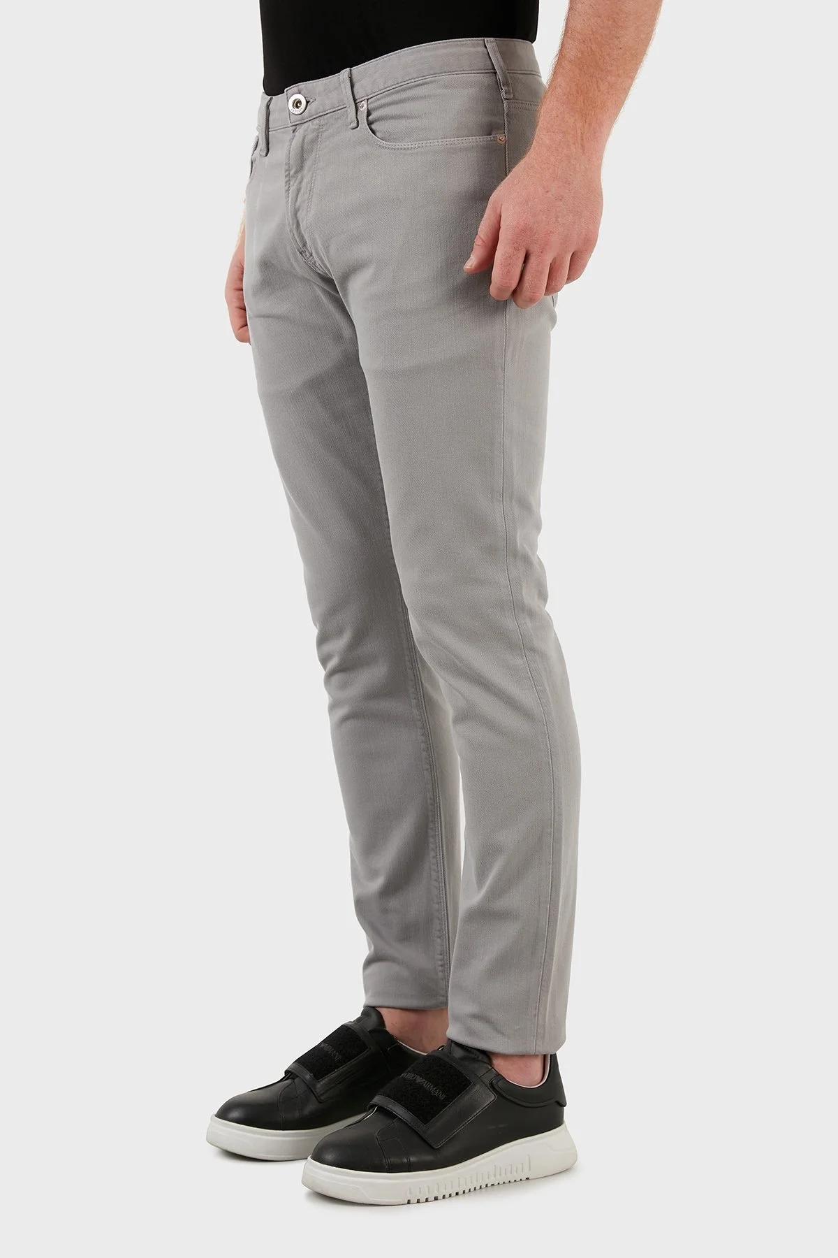 Emporio Armani J06 Pamuklu Normal Bel Slim Fit Dar Paça Jeans Erkek Kot Pantolon 3L1J06 1N4RZ 0641 GRİ - 7