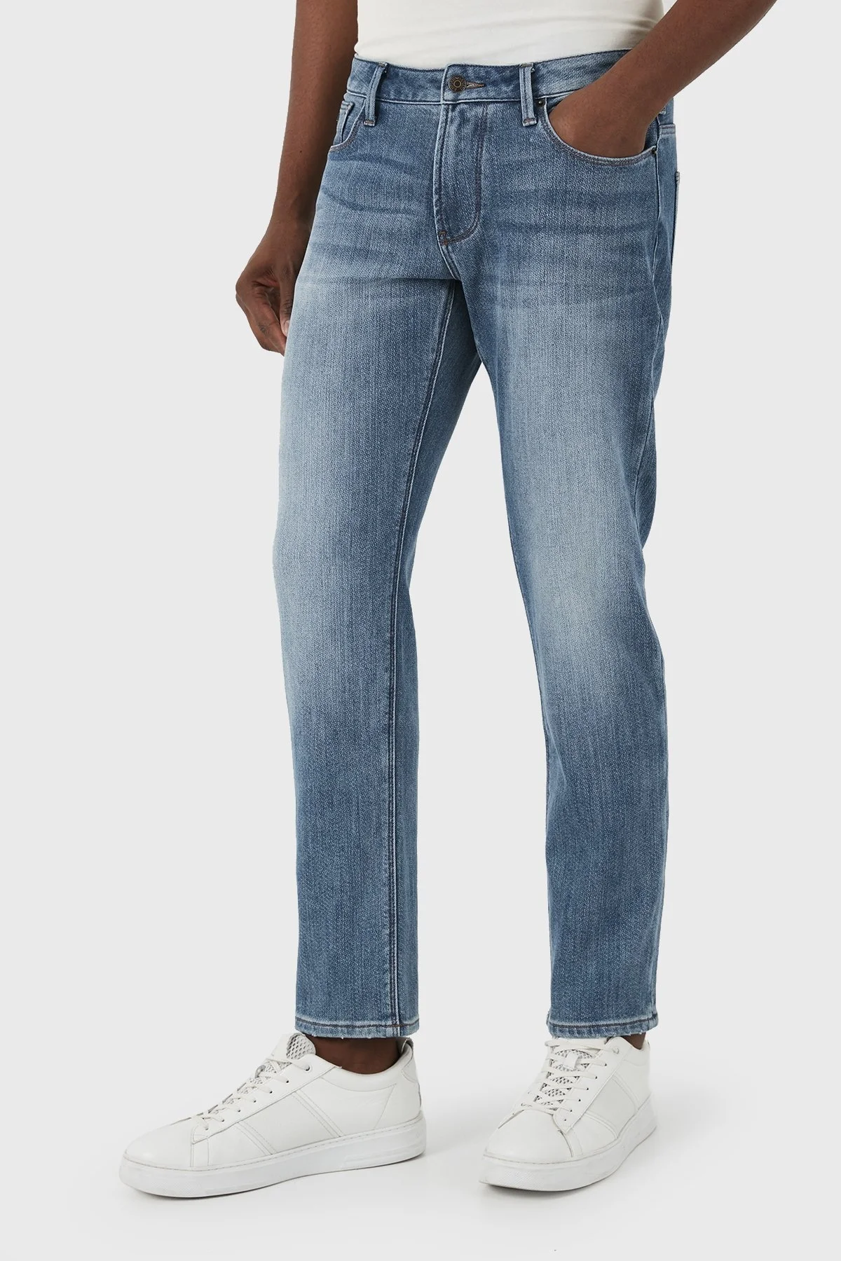 Emporio Armani J06 Slim Fit Düşük Bel Düz Paça Jeans Erkek Kot Pantolon 3D1J06 1DRPZ 0943 MAVİ - 3