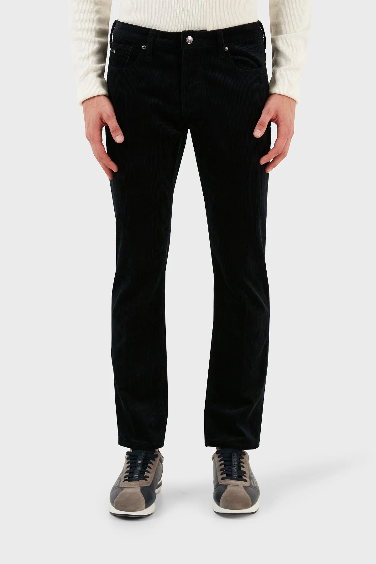 Emporio Armani J06 Slim Fit Düz Paça Kadife Erkek Pantolon 6R1J06 1NHKZ 0920 LACİVERT - 2