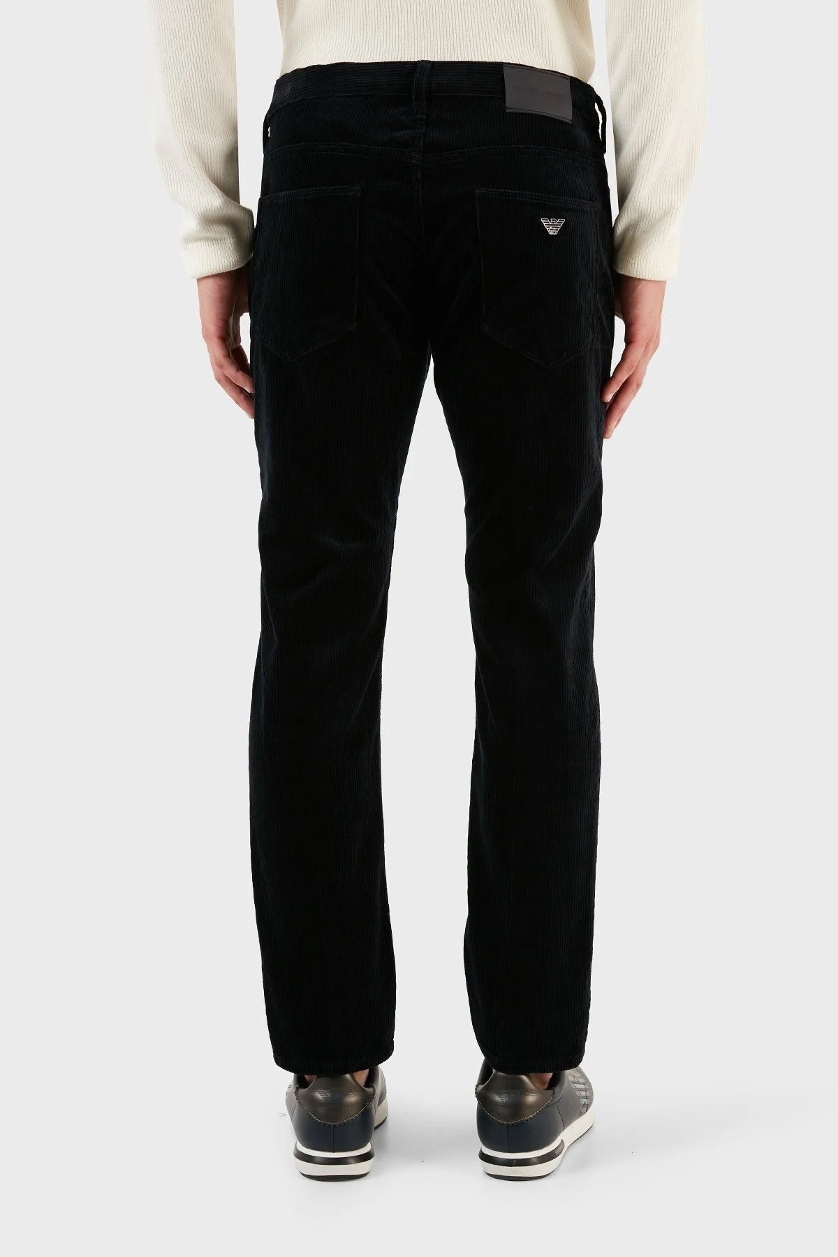 Emporio Armani J06 Slim Fit Düz Paça Kadife Erkek Pantolon 6R1J06 1NHKZ 0920 LACİVERT - 3