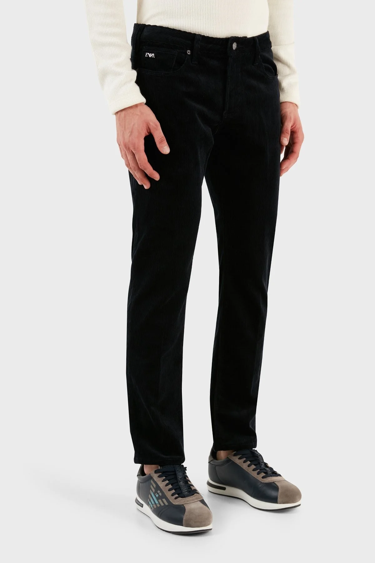 Emporio Armani J06 Slim Fit Düz Paça Kadife Erkek Pantolon 6R1J06 1NHKZ 0920 LACİVERT - 5