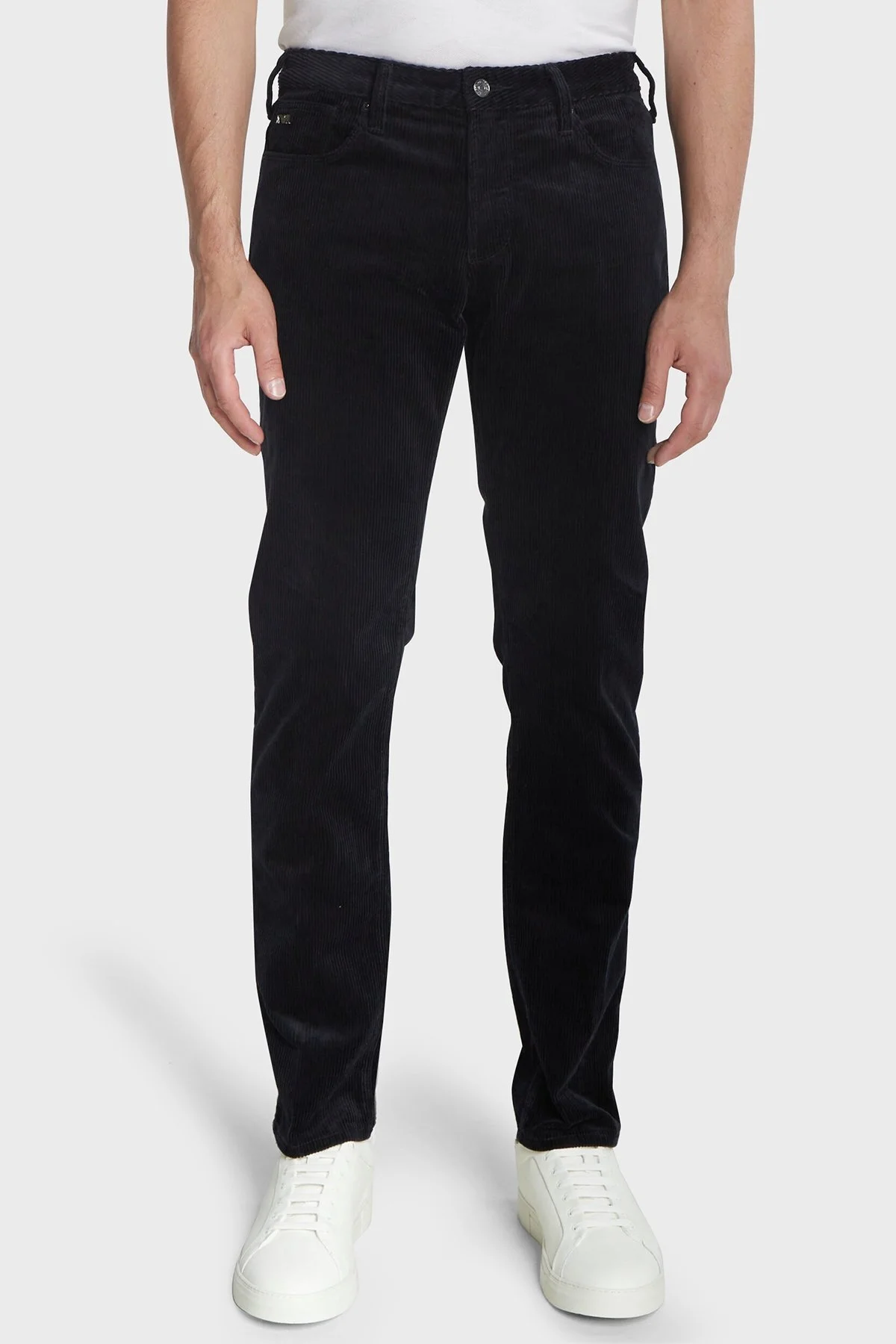 Emporio Armani J06 Slim Fit Düz Paça Kadife Erkek Pantolon 6R1J06 1NHKZ 0999 SİYAH - 2