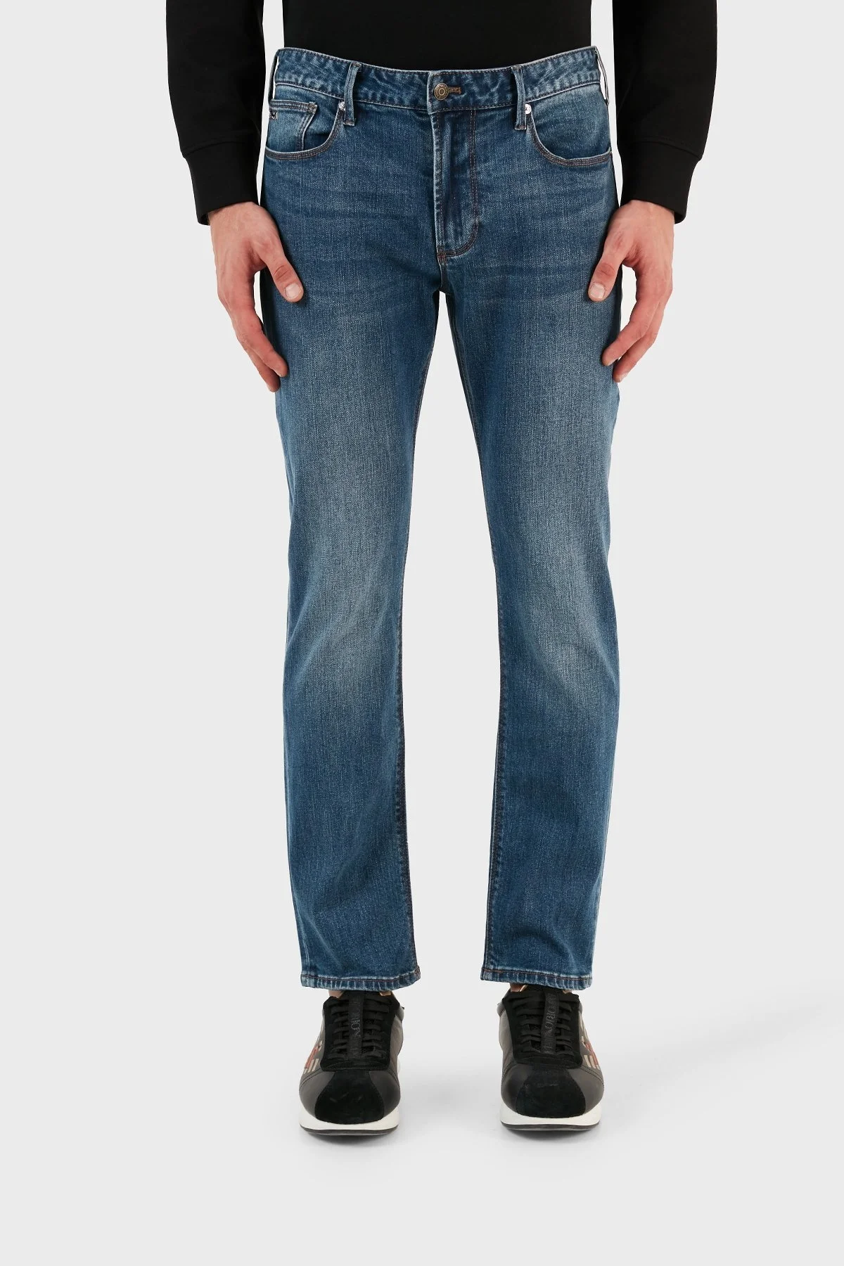 Emporio Armani J06 Slim Fit Vintage Comfort Jeans Erkek Kot Pantolon 6R1J06 1DRHZ 0942 LACİVERT - 2
