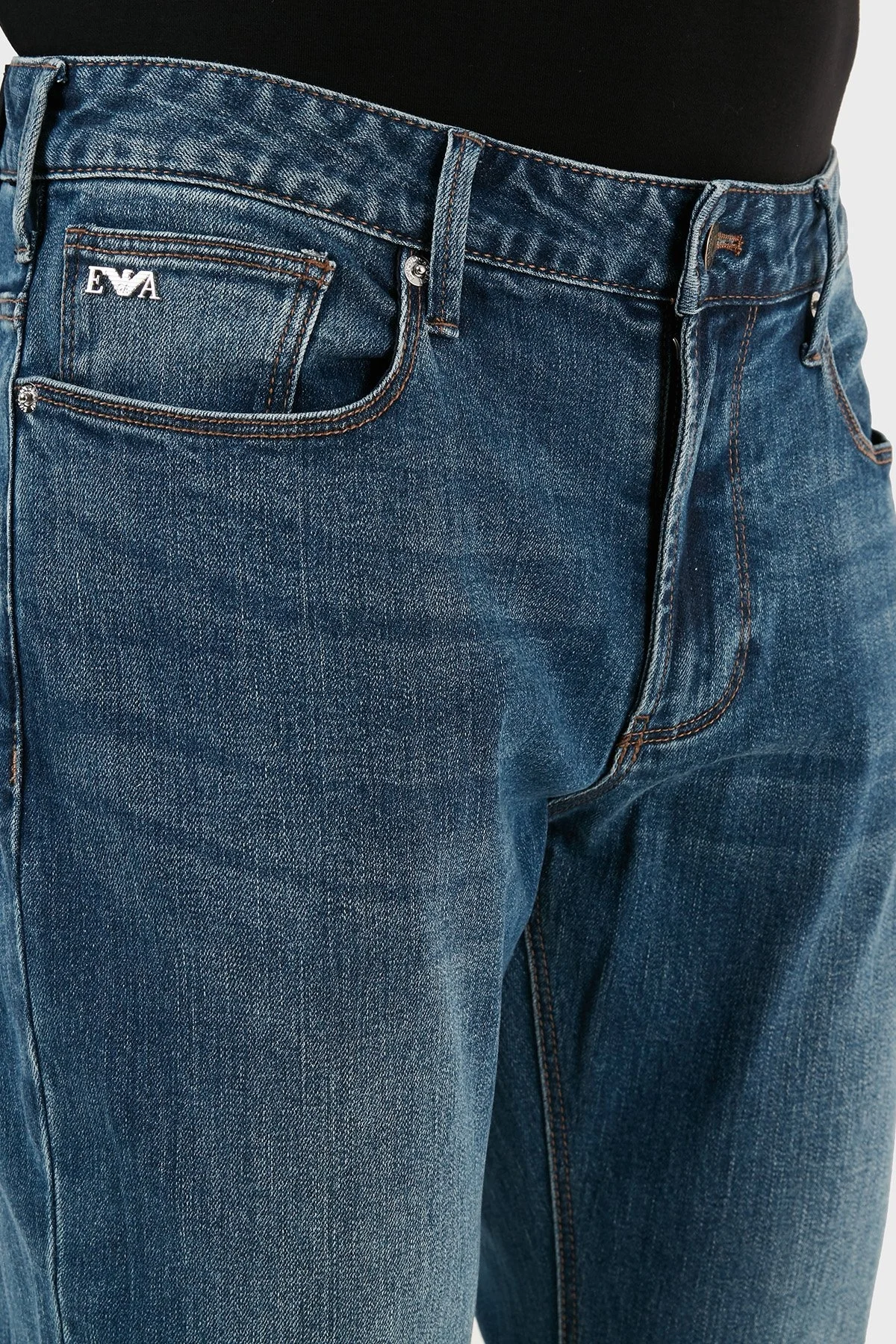 Emporio Armani J06 Slim Fit Vintage Comfort Jeans Erkek Kot Pantolon 6R1J06 1DRHZ 0942 LACİVERT - 6