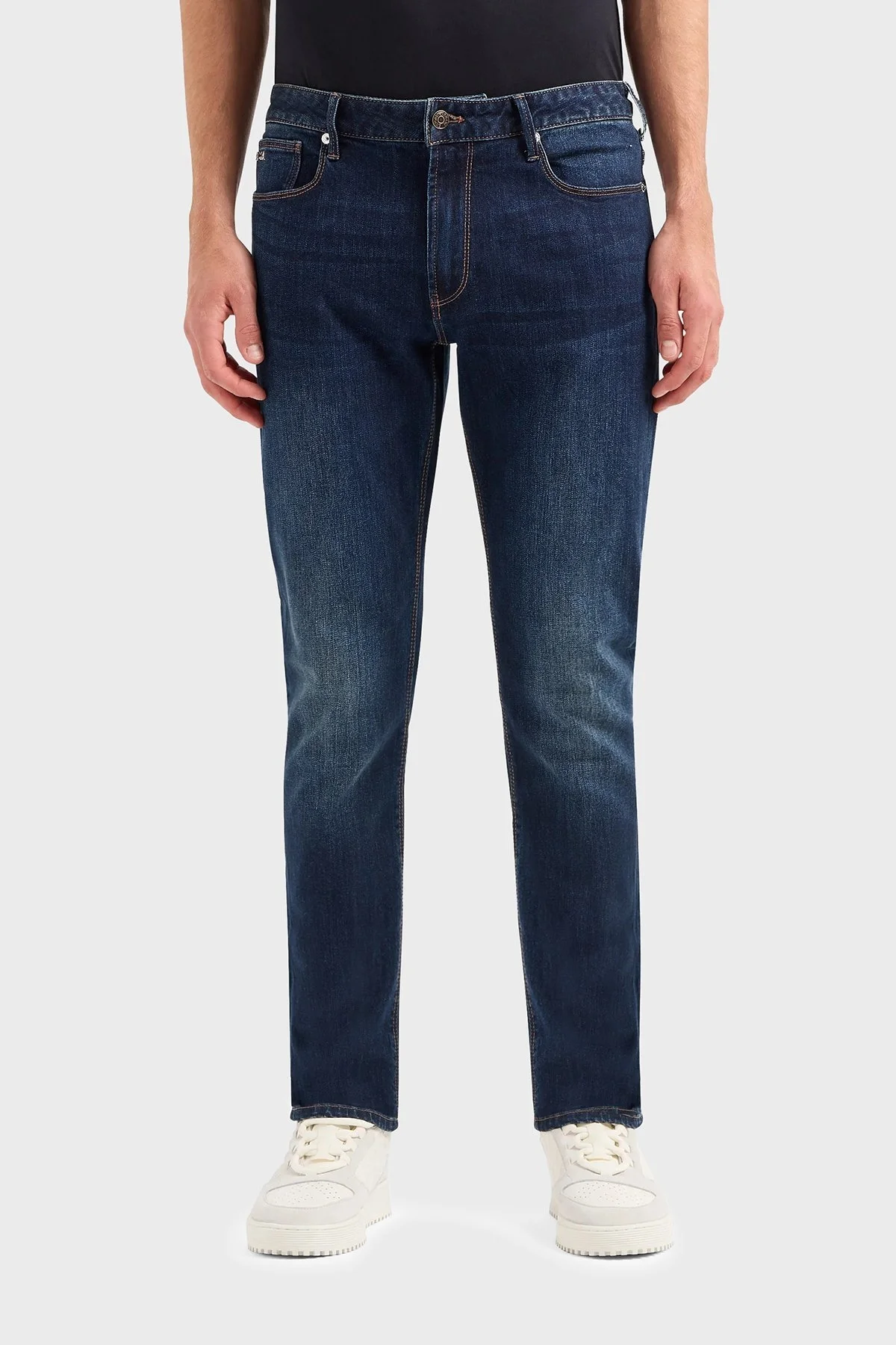 Emporio Armani J06 Slim Fit Vintage Effect Comfort Jeans Erkek Kot Pantolon 6R1J06 1DRHZ 0941 LACİVERT - 2