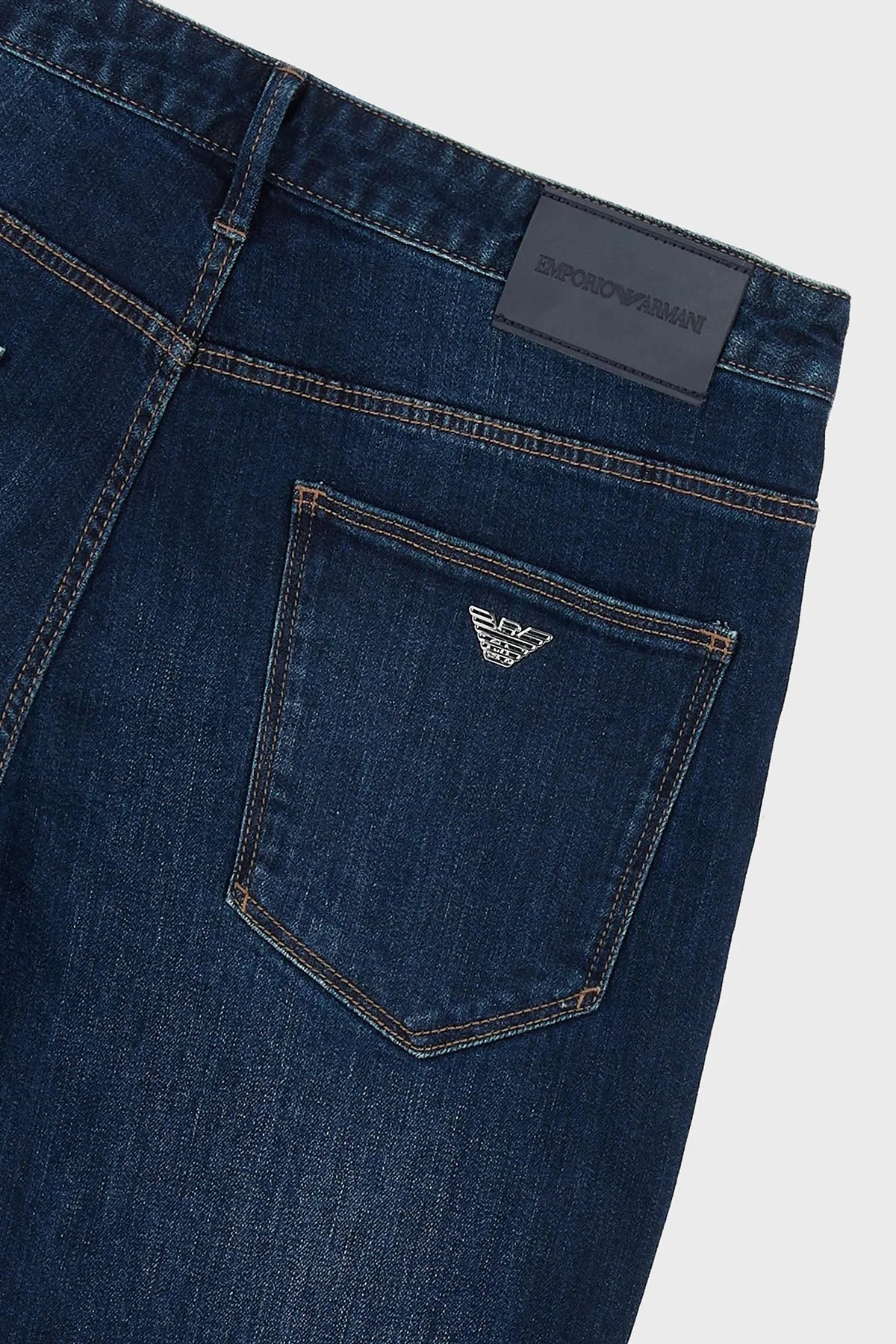 Emporio Armani J06 Slim Fit Vintage Effect Comfort Jeans Erkek Kot Pantolon 6R1J06 1DRHZ 0941 LACİVERT - 5