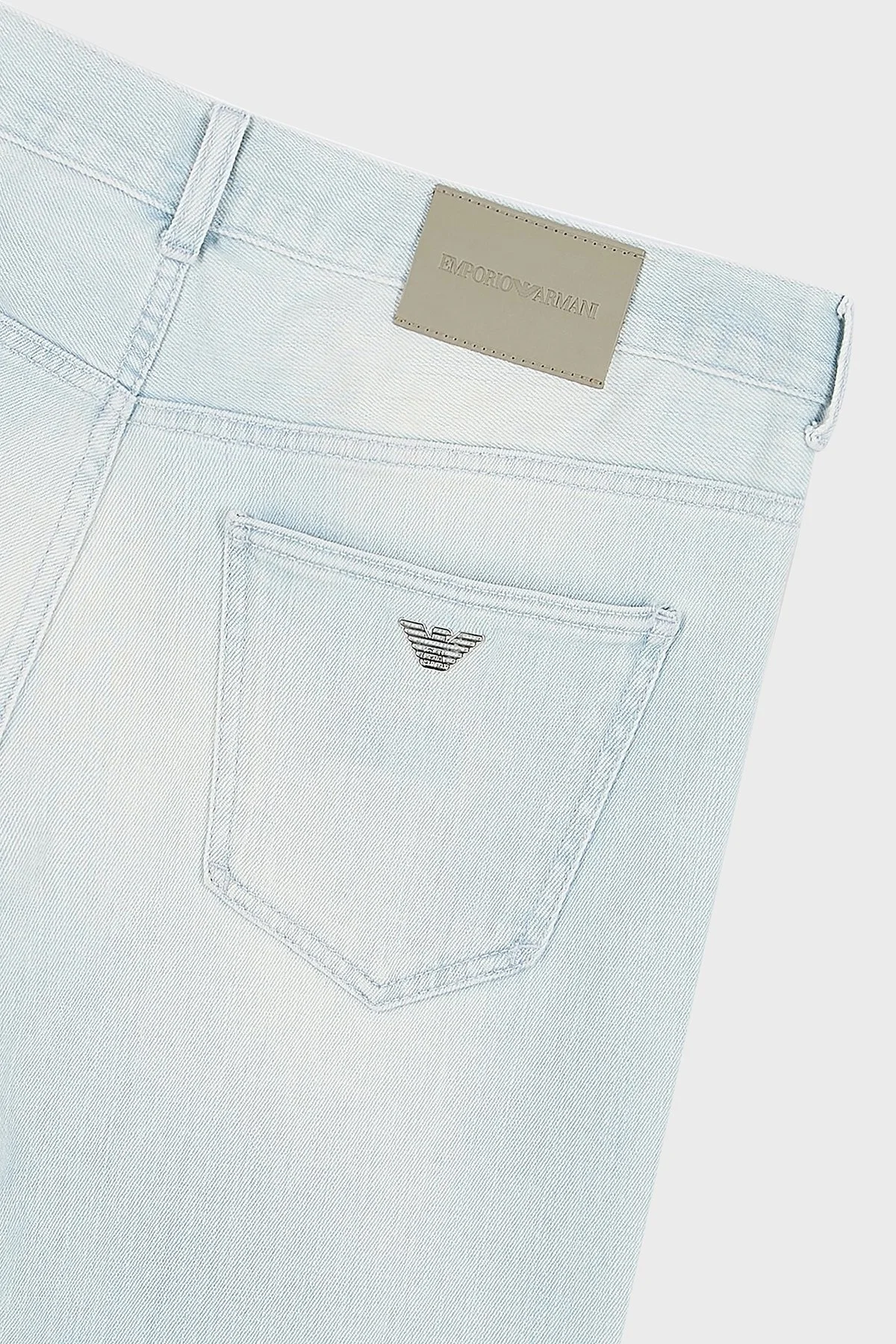 Emporio Armani J16 Düşük Bel Slim Fit Düz Paça Jeans Erkek Kot Pantolon 3D1J16 1D13Z 0943 AÇIK MAVİ - 6