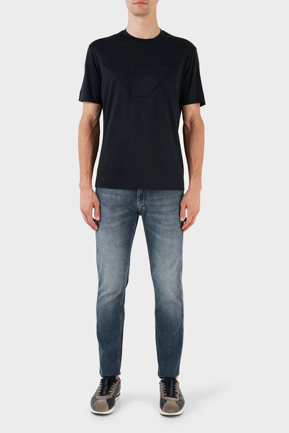 Emporio Armani J16 Pamuklu Logo Detaylı Dar Paça Slim Fit Jeans Erkek Kot Pantolon 6R1J16 1DL7Z 0942 LACİVERT - 3