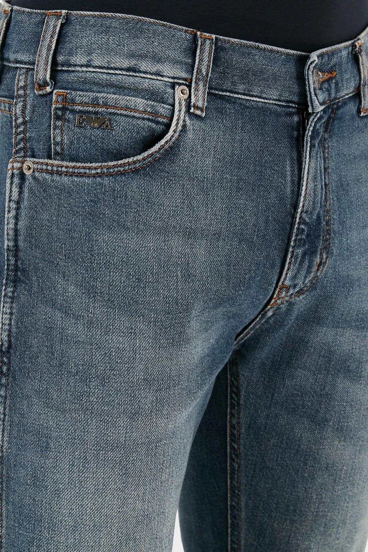 Emporio Armani J16 Pamuklu Logo Detaylı Dar Paça Slim Fit Jeans Erkek Kot Pantolon 6R1J16 1DL7Z 0942 LACİVERT - 7