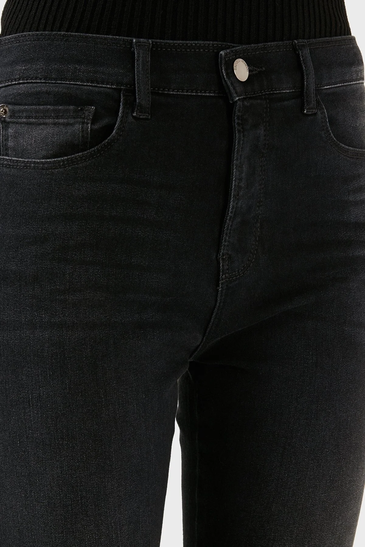 Emporio Armani J20 Pamuklu Yüksek Bel Skinny Fit Dar Paça Jeans Bayan Kot Pantolon 6R2J20 2DAXZ 0005 SİYAH - 11