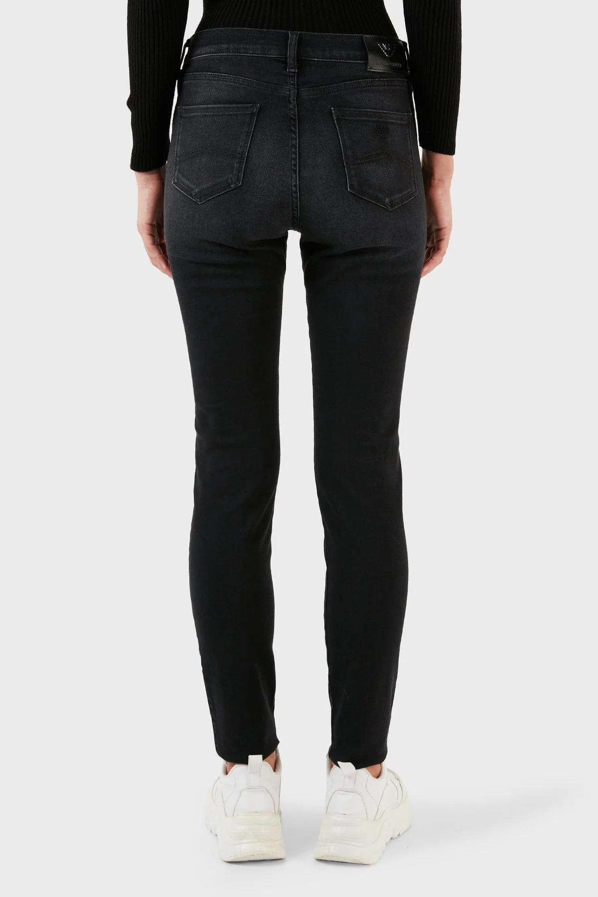 Emporio Armani J20 Pamuklu Yüksek Bel Skinny Fit Dar Paça Jeans Kadın Kot Pantolon 6R2J20 2DAXZ 0005 SİYAH - 4