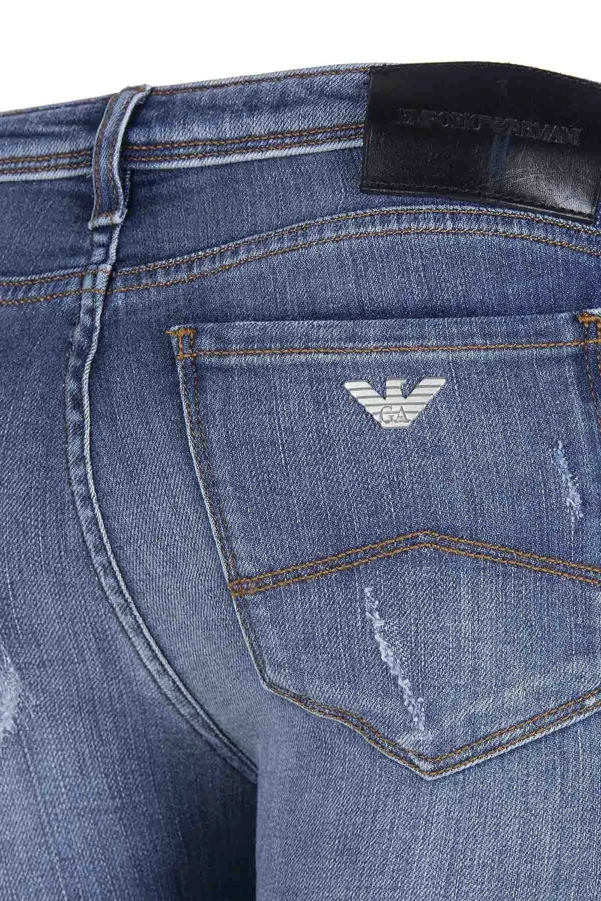 EMPORIO ARMANI J28 JEANS Bayan Kot Pantolon 3Z2J28 2D96Z MAVİ - 4