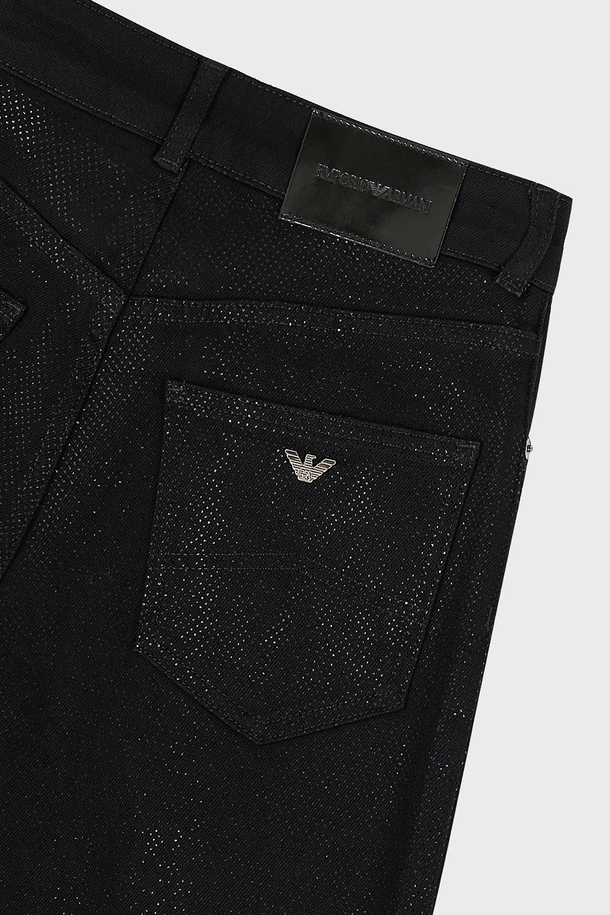 Emporio Armani J2A Parıltılı Straight Fit Düz Paça Jeans Bayan Kot Pantolon 3D2J2A 2NY1Z 0999 SİYAH - 6