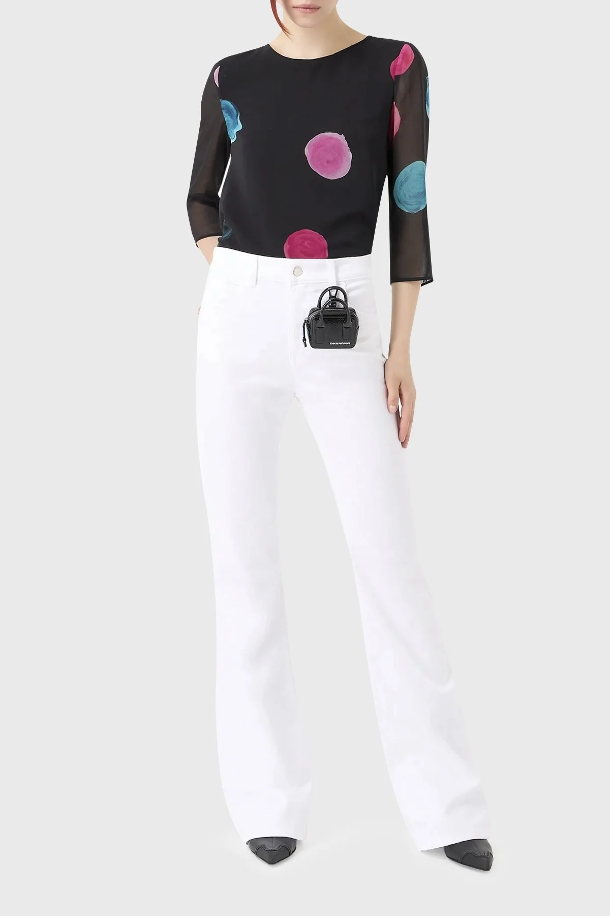 Emporio Armani J47 Pamuklu Regular Fit İspanyol Paça Jeans Bayan Kot Pantolon 8N2J47 2NV3Z 0100 BEYAZ - 3