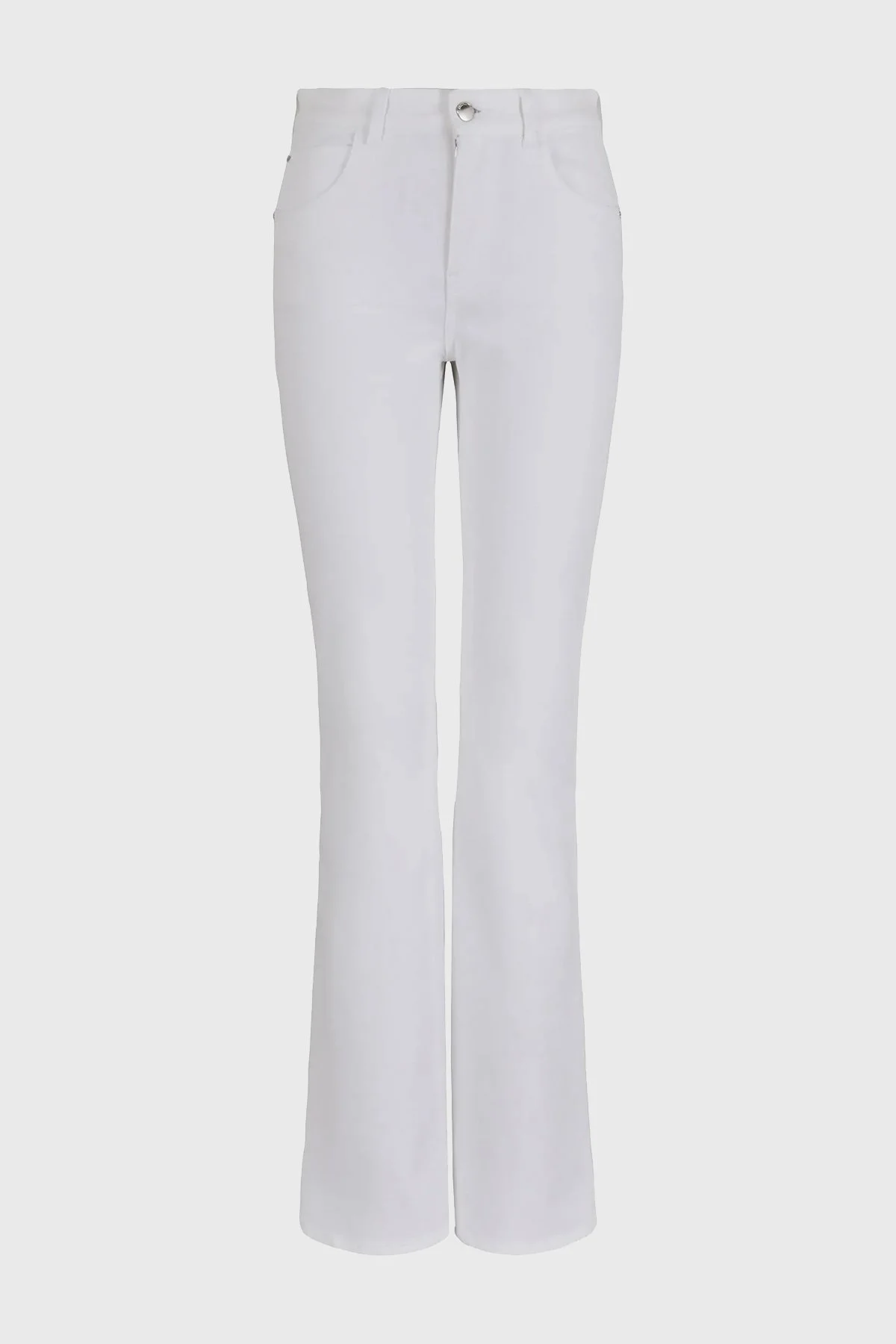 Emporio Armani J47 Pamuklu Regular Fit İspanyol Paça Jeans Bayan Kot Pantolon 8N2J47 2NV3Z 0100 BEYAZ - 5