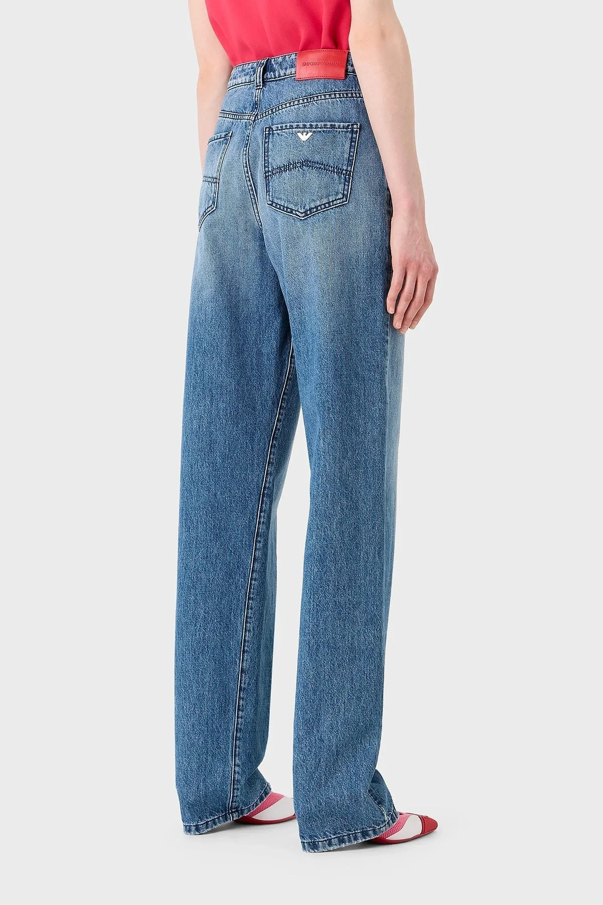 Emporio Armani J4b Pamuklu Yüksek Bel Geniş Paça Jeans Bayan Kot Pantolon 6R2J4B 2DAQZ 0941 LACİVERT - 2