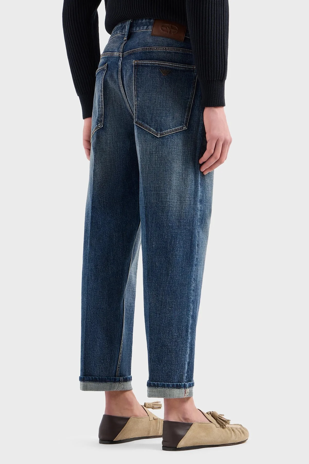 Emporio Armani J69 Düşük Bel Loose Fit Boru Paça Jeans Erkek Kot Pantolon 3D1J69 1DRMZ 0942 LACİVERT - 2