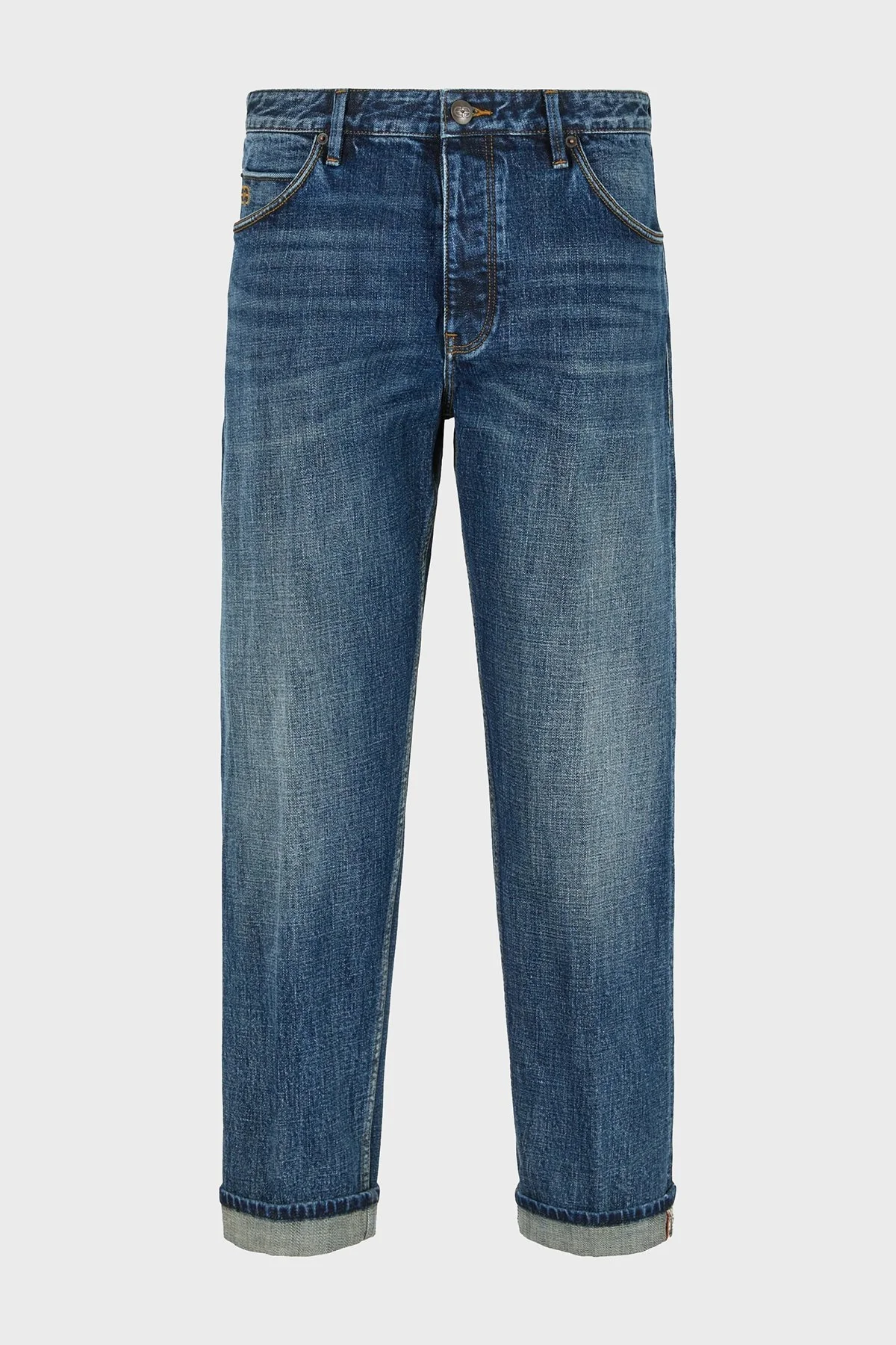 Emporio Armani J69 Düşük Bel Loose Fit Boru Paça Jeans Erkek Kot Pantolon 3D1J69 1DRMZ 0942 LACİVERT - 6