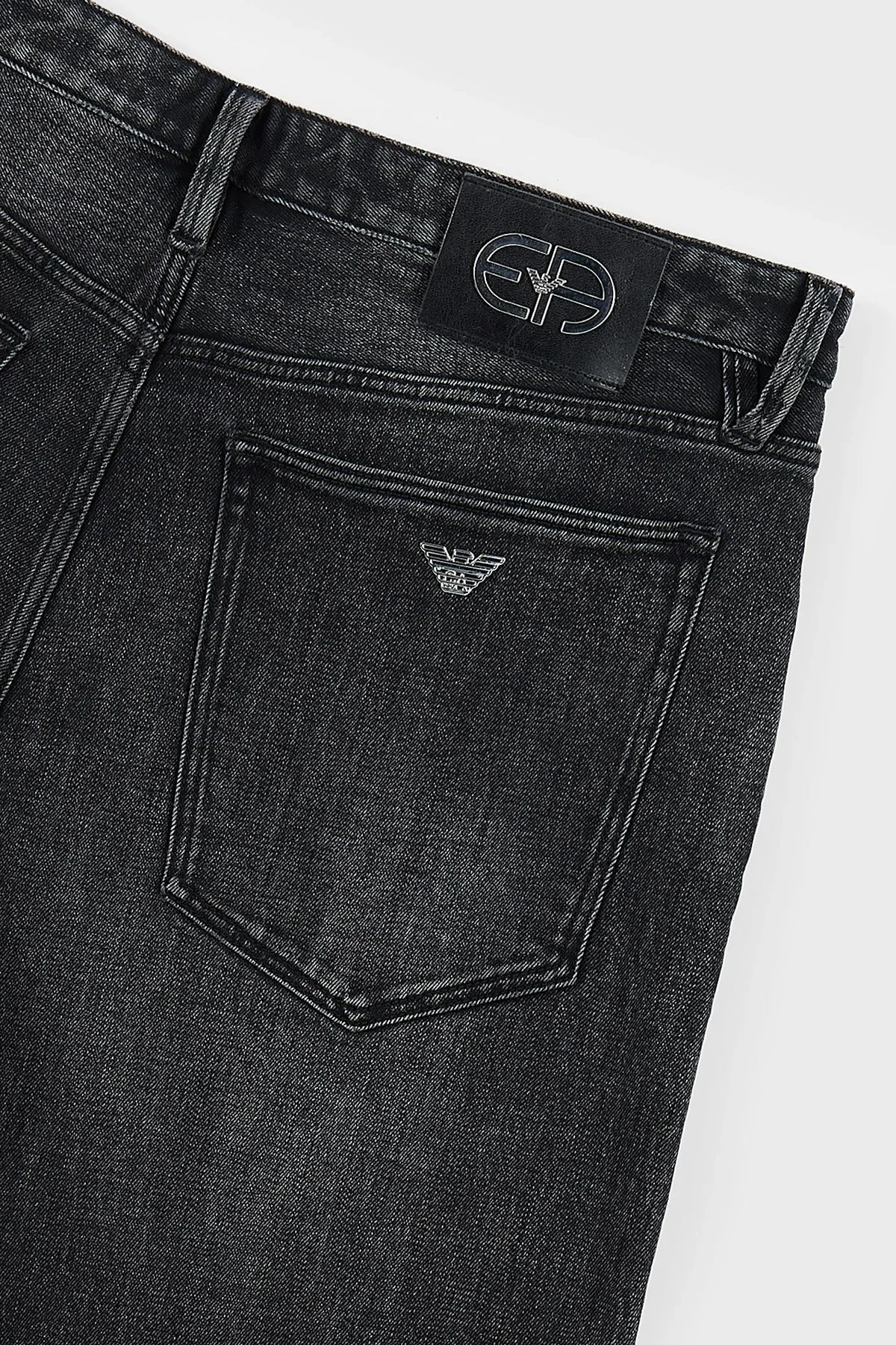 Emporio Armani J69 Streç Pamuklu Düşük Bel Loose Fit Boru Paça Jeans Erkek Kot Pantolon 6R1J69 1DQVZ 0006 SİYAH - 6