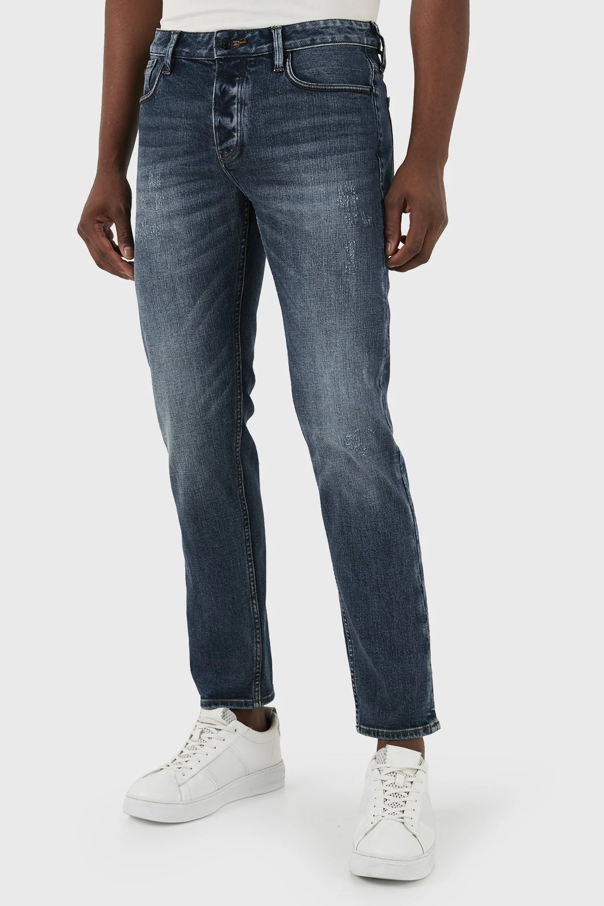 Emporio Armani J75 Düşük Bel Slim Fit Jeans Erkek Kot Pantolon 3D1J75 1DRNZ 0942 MAVİ - 2