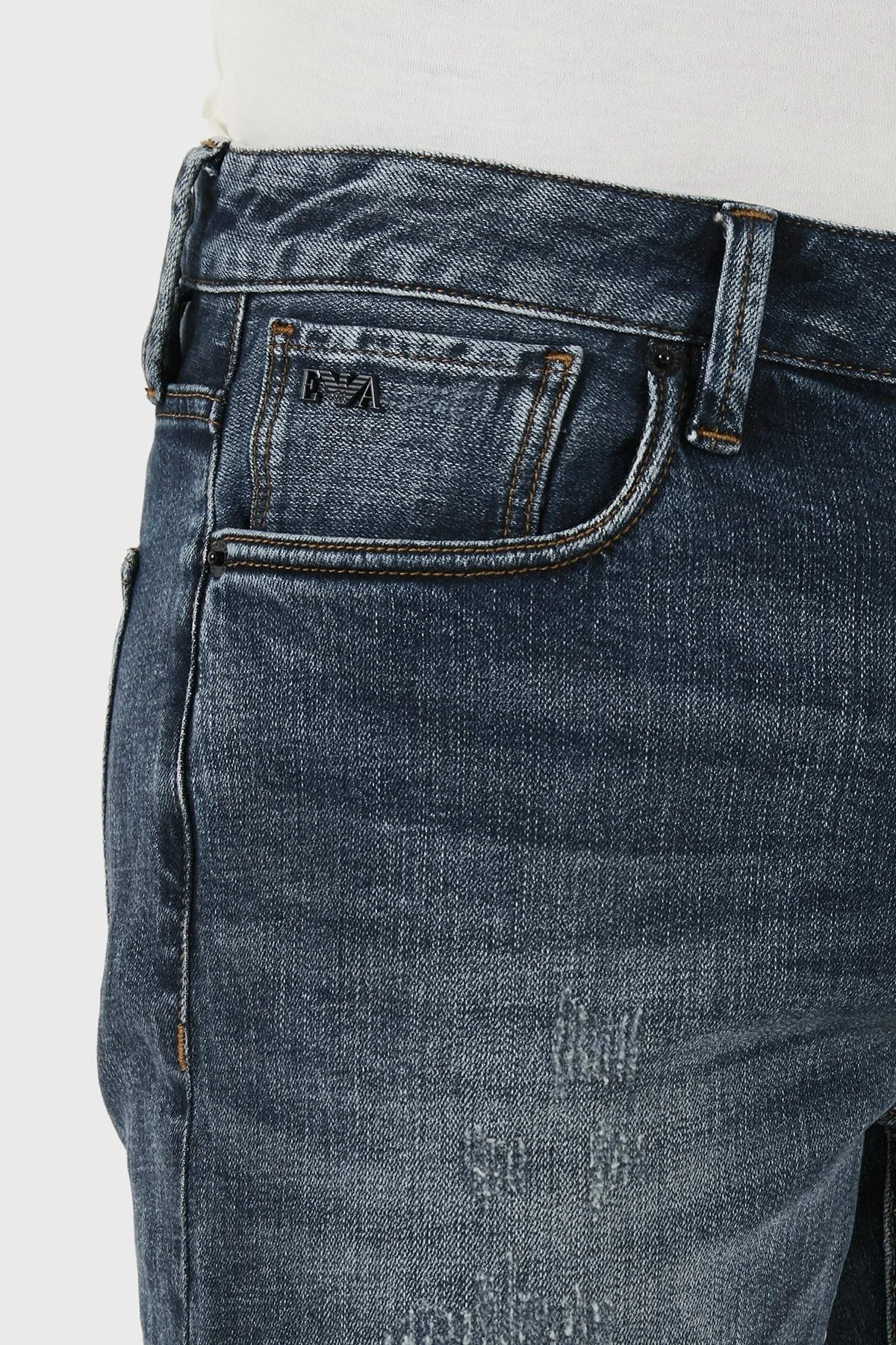 Emporio Armani J75 Düşük Bel Slim Fit Jeans Erkek Kot Pantolon 3D1J75 1DRNZ 0942 MAVİ - 5