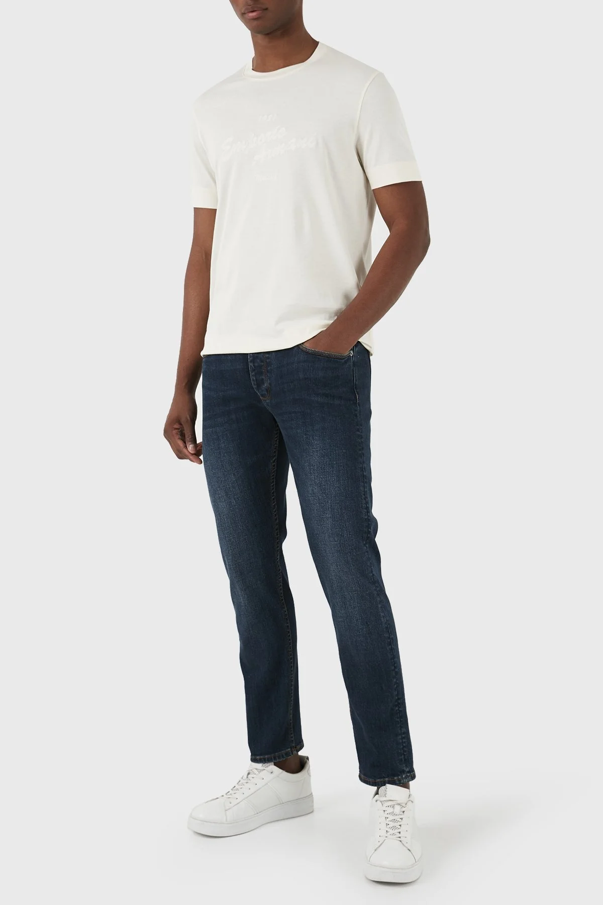 Emporio Armani J75 Düşük Bel Slim Fit Jeans Erkek Kot Pantolon 3D1J75 1DRRZ 0942 LACİVERT - 1