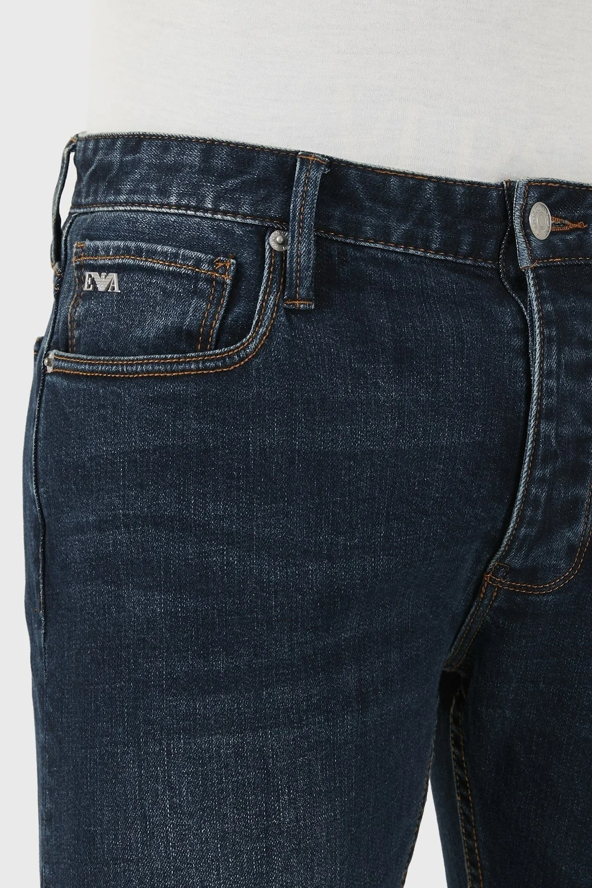 Emporio Armani J75 Düşük Bel Slim Fit Jeans Erkek Kot Pantolon 3D1J75 1DRRZ 0942 LACİVERT - 5