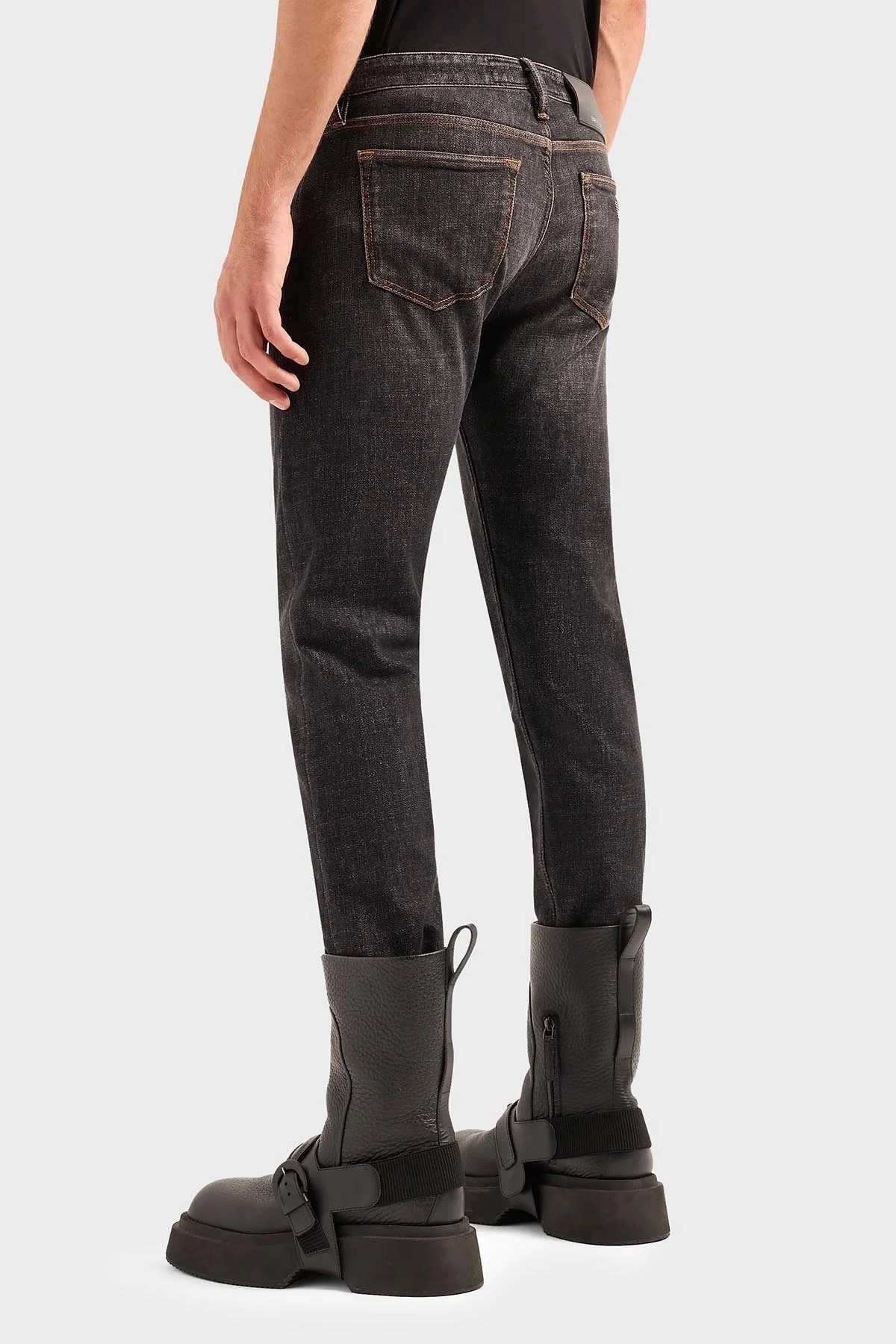 Emporio Armani J75 Düşük Bel Slim Fit Streç Jeans Erkek Kot Pantolon 6R1J75 1D24Z 0006 SİYAH - 2
