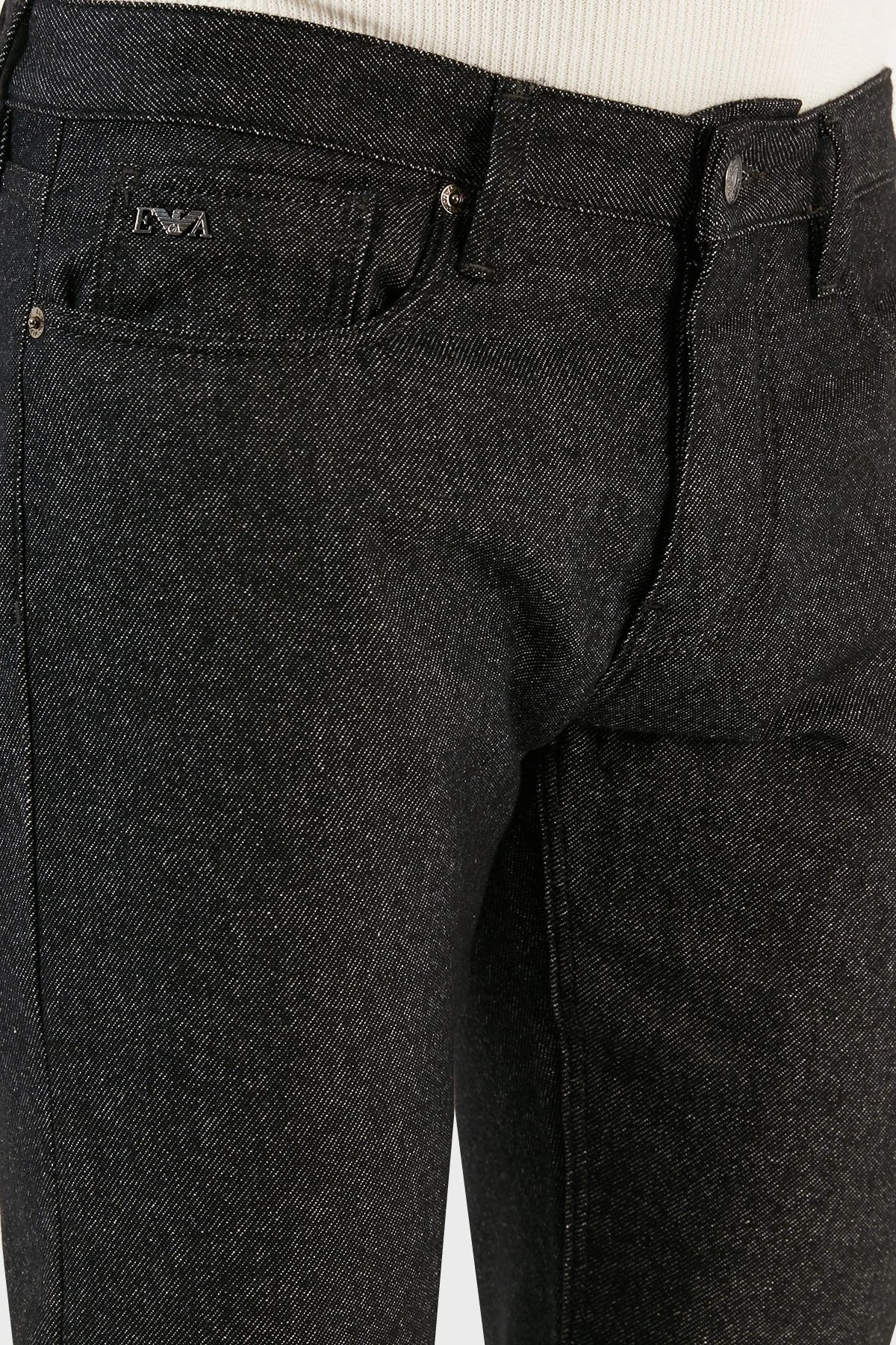 Emporio Armani J75 Pamuk ve Yün Karışımlı Slim Fit Erkek Pantolon 6R1J75 1N08Z 0065 SİYAH - 6