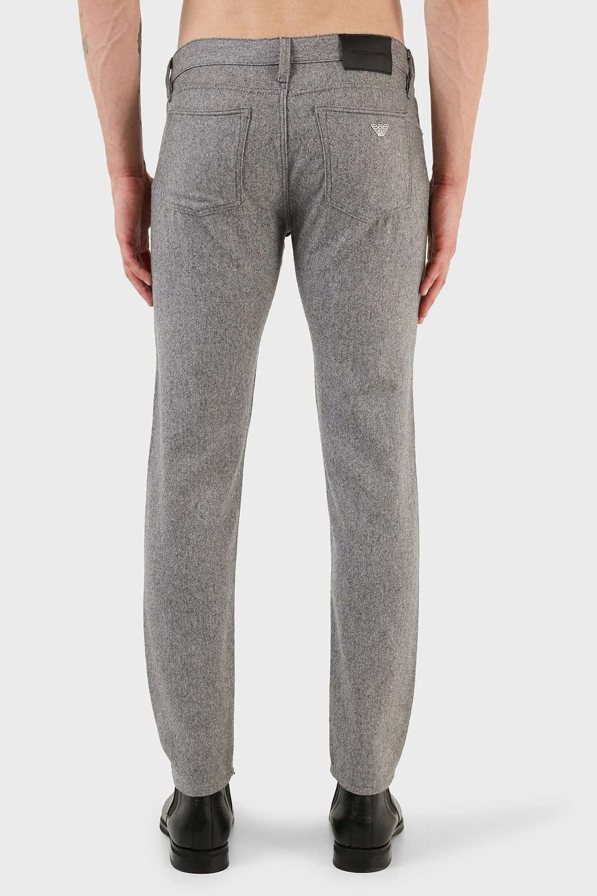 Emporio Armani J75 Pamuk ve Yün Karışımlı Slim Fit Erkek Pantolon 6R1J75 1N08Z 06D7 GRİ - 3