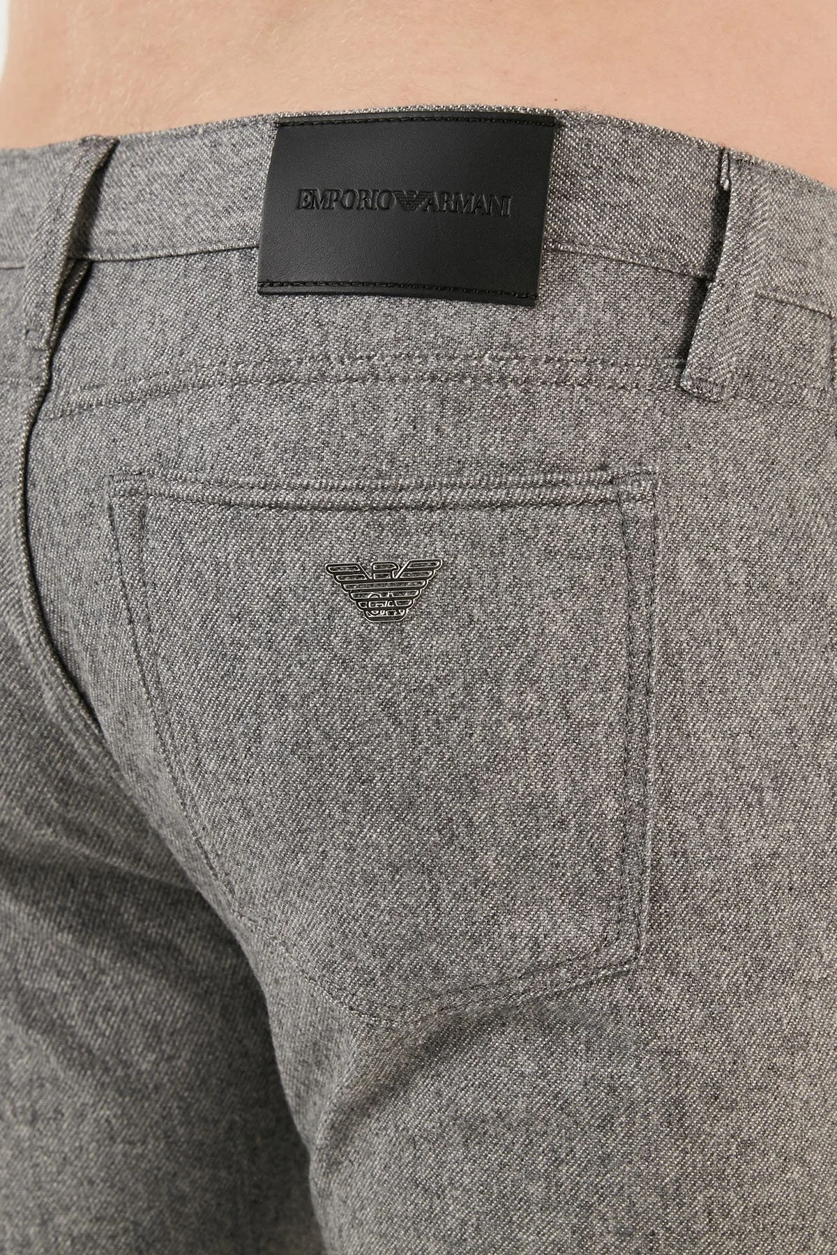 Emporio Armani J75 Pamuk ve Yün Karışımlı Slim Fit Erkek Pantolon 6R1J75 1N08Z 06D7 GRİ - 7