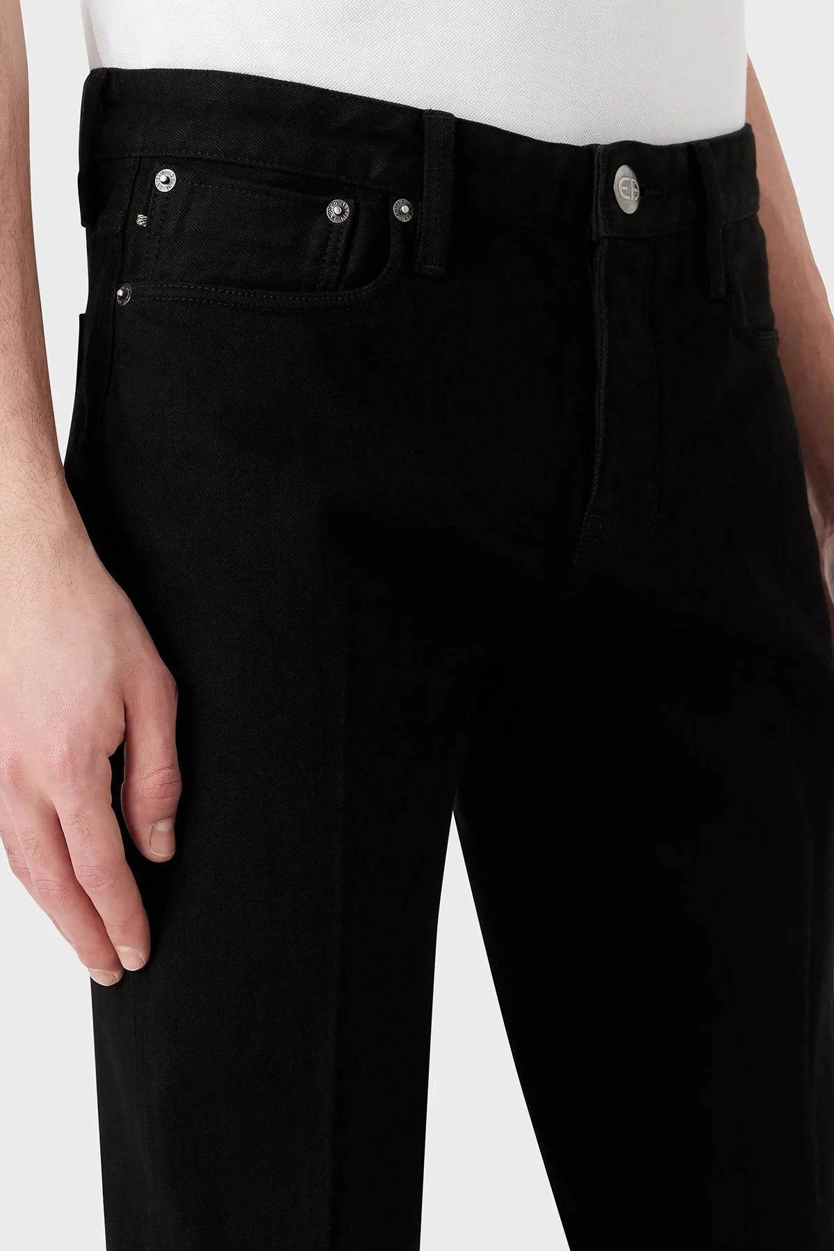 Emporio Armani J75 Pamuklu Normal Bel Slim Fit Jeans Erkek Kot Pantolon 3R1J75 1DQIZ 0005 SİYAH - 4