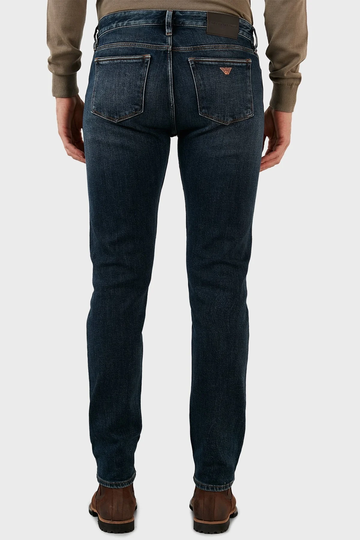 Emporio Armani J75 Pamuklu Normal Bel Slim Fit Jeans Erkek Kot Pantolon 6L1J75 1DS5Z 0942 MAVİ - 6