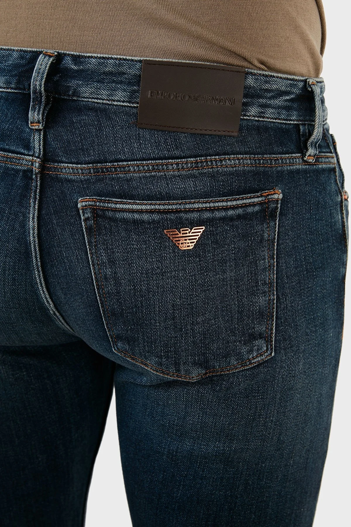 Emporio Armani J75 Pamuklu Normal Bel Slim Fit Jeans Erkek Kot Pantolon 6L1J75 1DS5Z 0942 MAVİ - 7