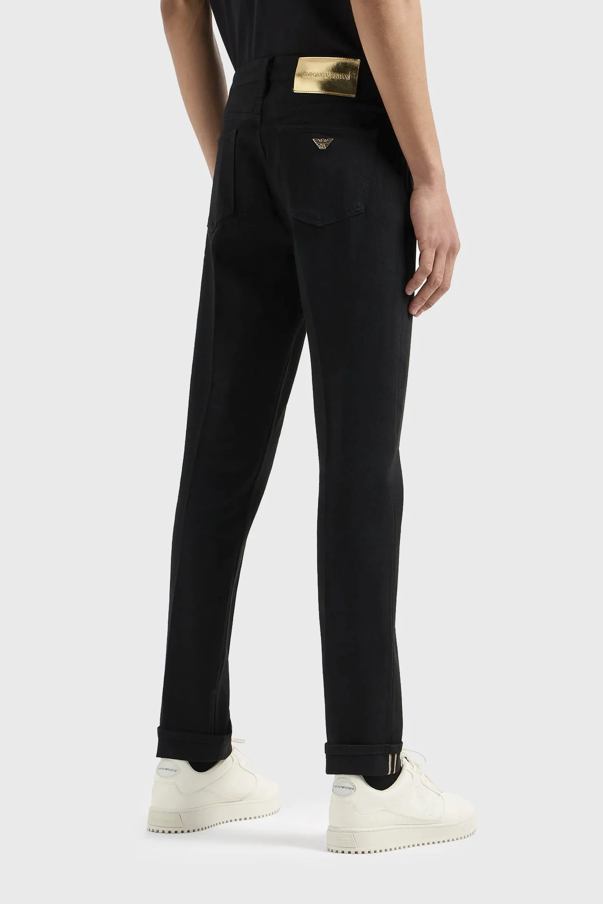 Emporio Armani J75 Slim Fit Normal Bel Düz Paça Jeans Erkek Kot Pantolon 3D1J75 1DQAZ 0005 SİYAH - 3