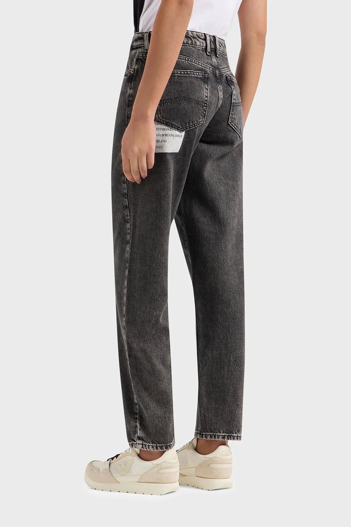Emporio Armani J90 Vintage Slim Fit Boru Paça Jeans Bayan Kot Pantolon 3D2J90 2DV5Z 0005 ANTRASİT - 2