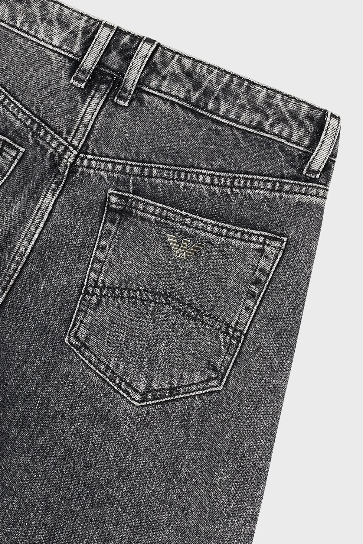 Emporio Armani J90 Vintage Slim Fit Boru Paça Jeans Bayan Kot Pantolon 3D2J90 2DV5Z 0005 ANTRASİT - 5