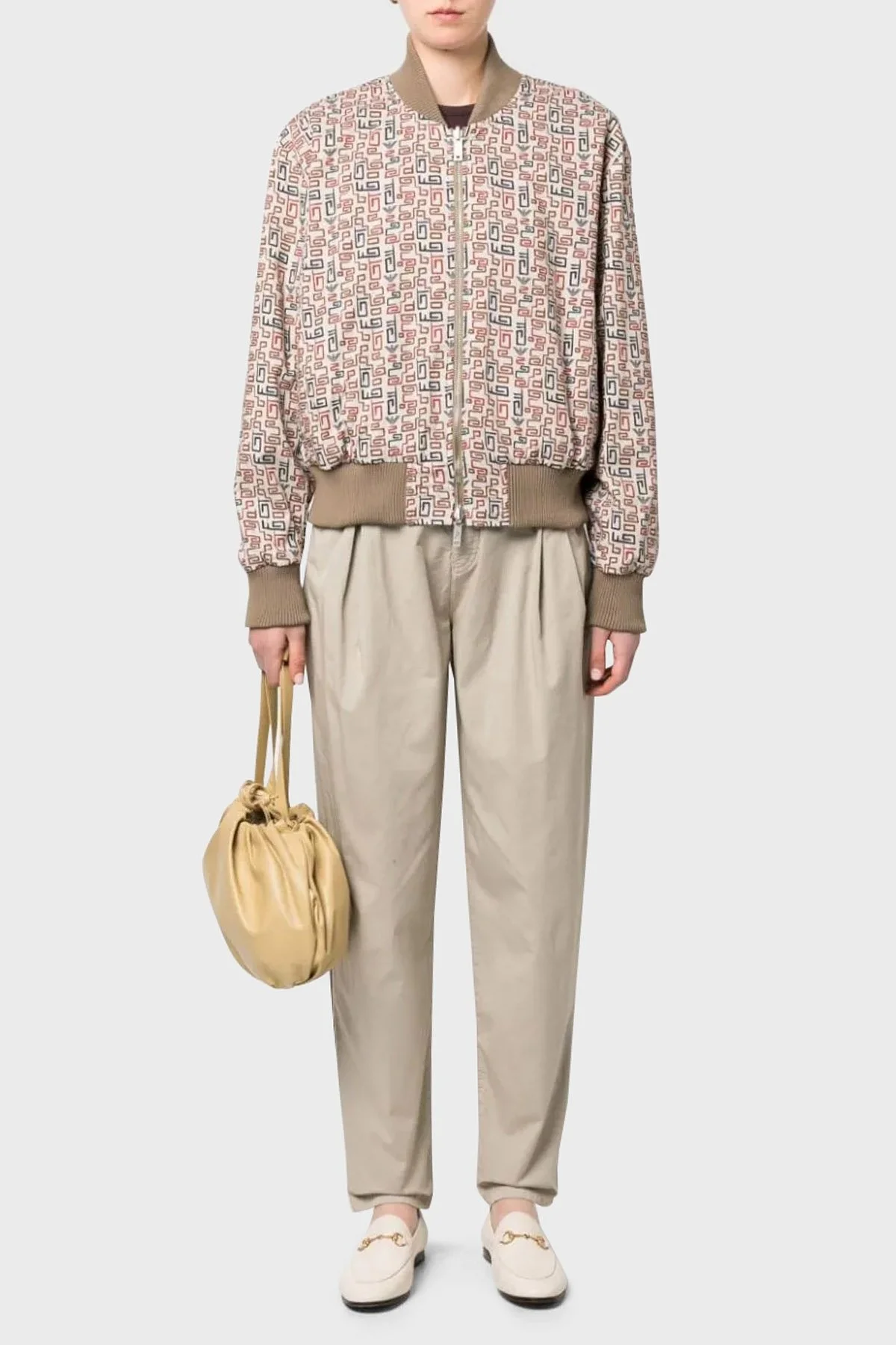 Emporio Armani J94 Pamuklu Cepli Relaxed Fit Bayan Pantolon 3R2J94 2NP9Z 0106 BEJ - 9