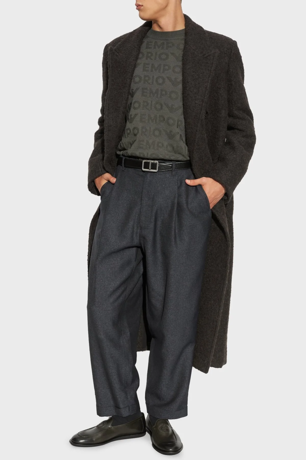 Emporio Armani Jakarlı % 100 Yün Regular Fit Bisiklet Yaka Erkek Kazak 6D1MXK 1MJNZ 06K0 HAKİ - 7