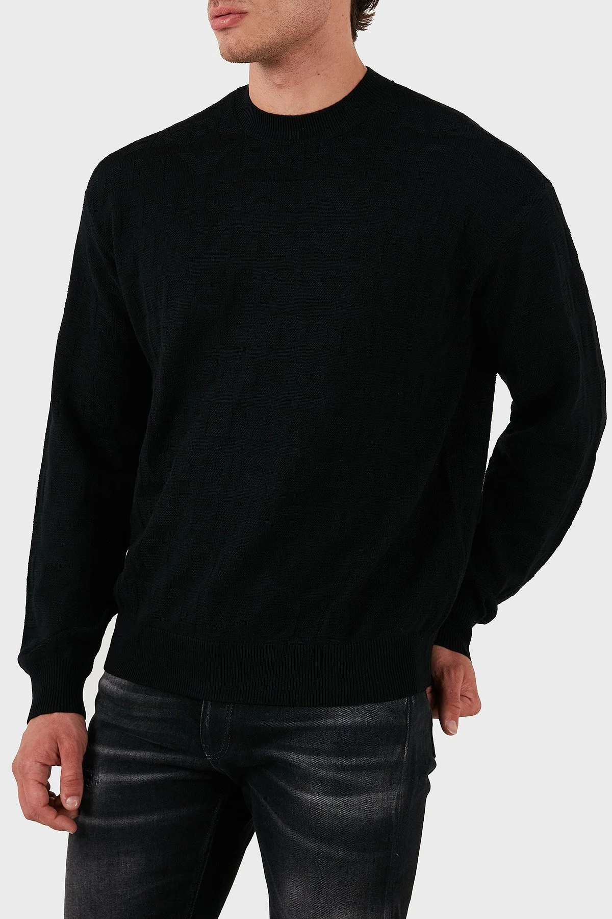 Emporio Armani Yünlü Regular Fit Bisiklet Yaka Erkek Kazak 6D1MXK 1MJNZ 0999 SİYAH - 6