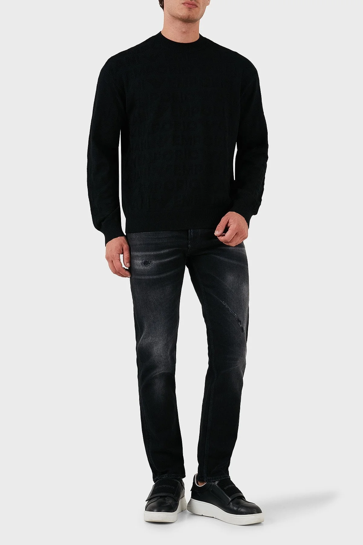 Emporio Armani Yünlü Regular Fit Bisiklet Yaka Erkek Kazak 6D1MXK 1MJNZ 0999 SİYAH - 7