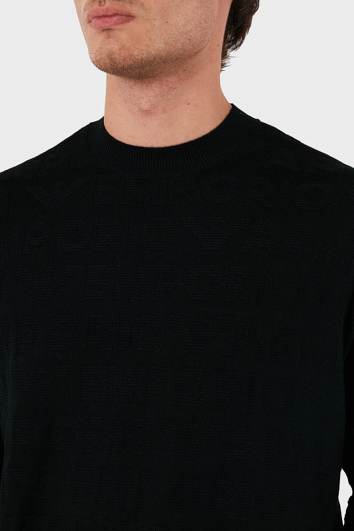 Emporio Armani Yünlü Regular Fit Bisiklet Yaka Erkek Kazak 6D1MXK 1MJNZ 0999 SİYAH - 10