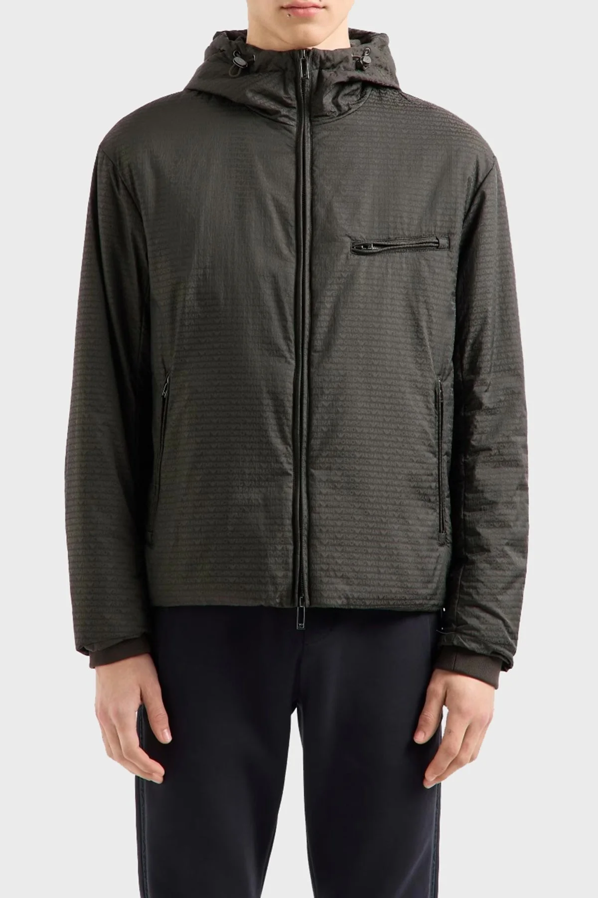 Emporio Armani Jakarlı Dolgulu Regular Fit Kapüşonlu Erkek Mont 6D1B64 1NNXZ 05A6 HAKİ - 1