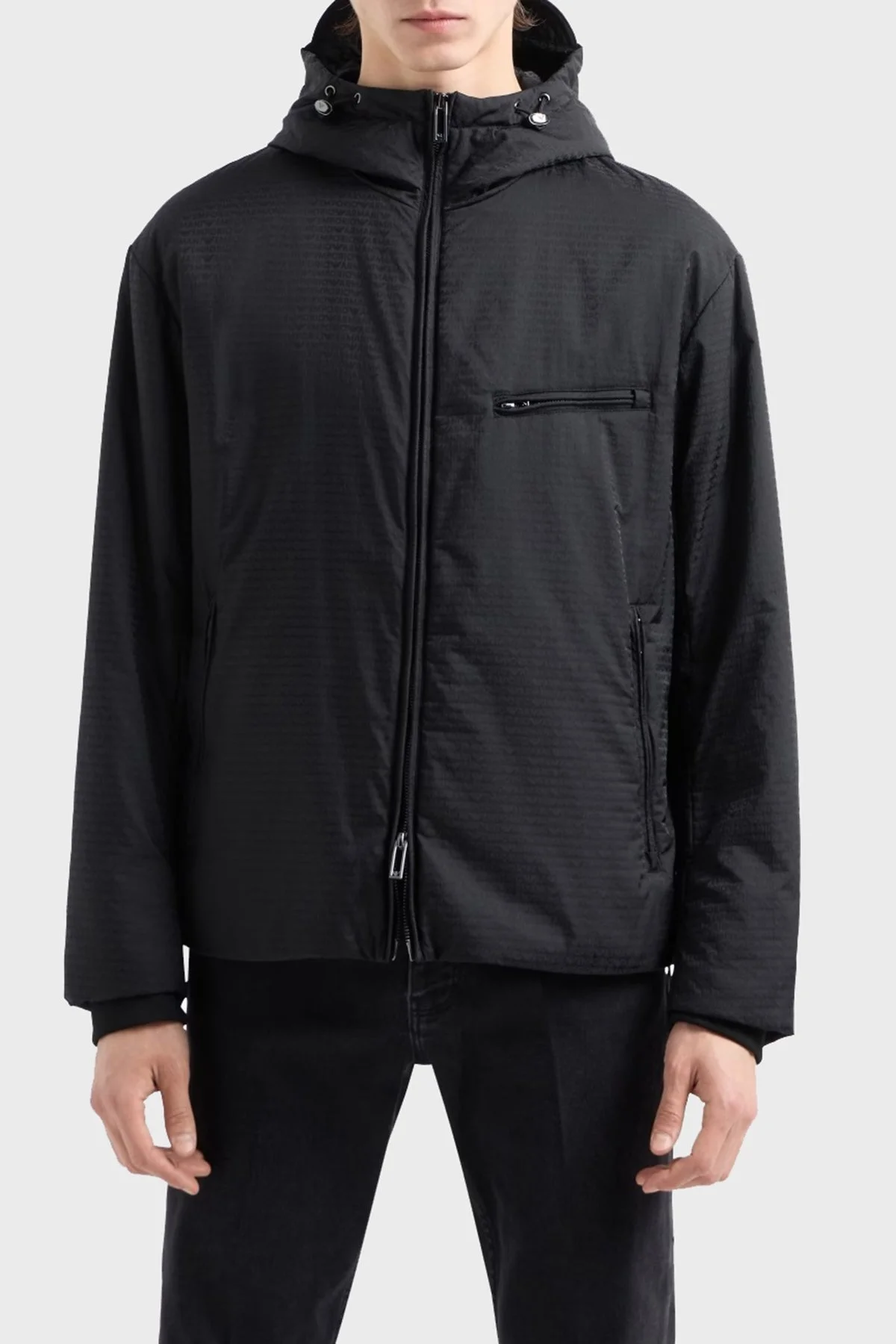 Emporio Armani Jakarlı Dolgulu Regular Fit Kapüşonlu Erkek Mont 6D1B64 1NNXZ 0999 SİYAH - 1