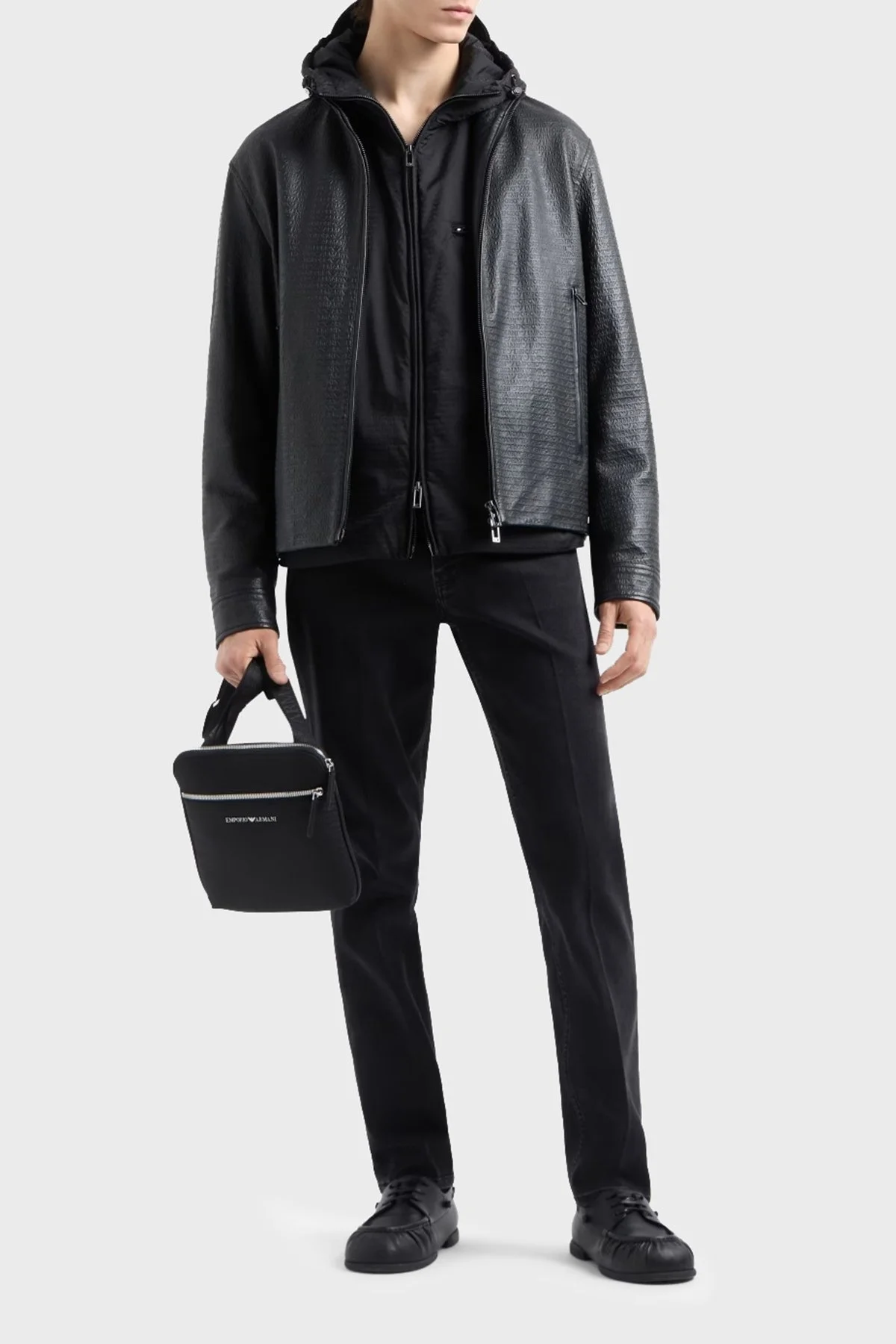 Emporio Armani Jakarlı Dolgulu Regular Fit Kapüşonlu Erkek Mont 6D1B64 1NNXZ 0999 SİYAH - 2