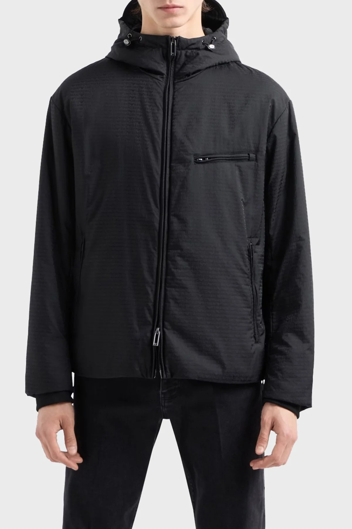 Emporio Armani Jakarlı Dolgulu Regular Fit Kapüşonlu Erkek Mont 6D1B64 1NNXZ 0999 SİYAH - 1