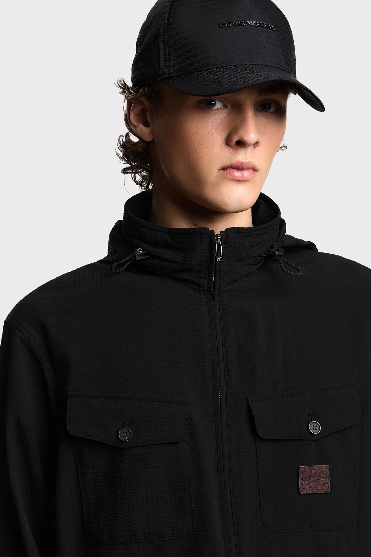 Emporio Armani Jakarlı Logo Baskılı Erkek Şapka EM003741 AF15384 UC001 SİYAH - 2