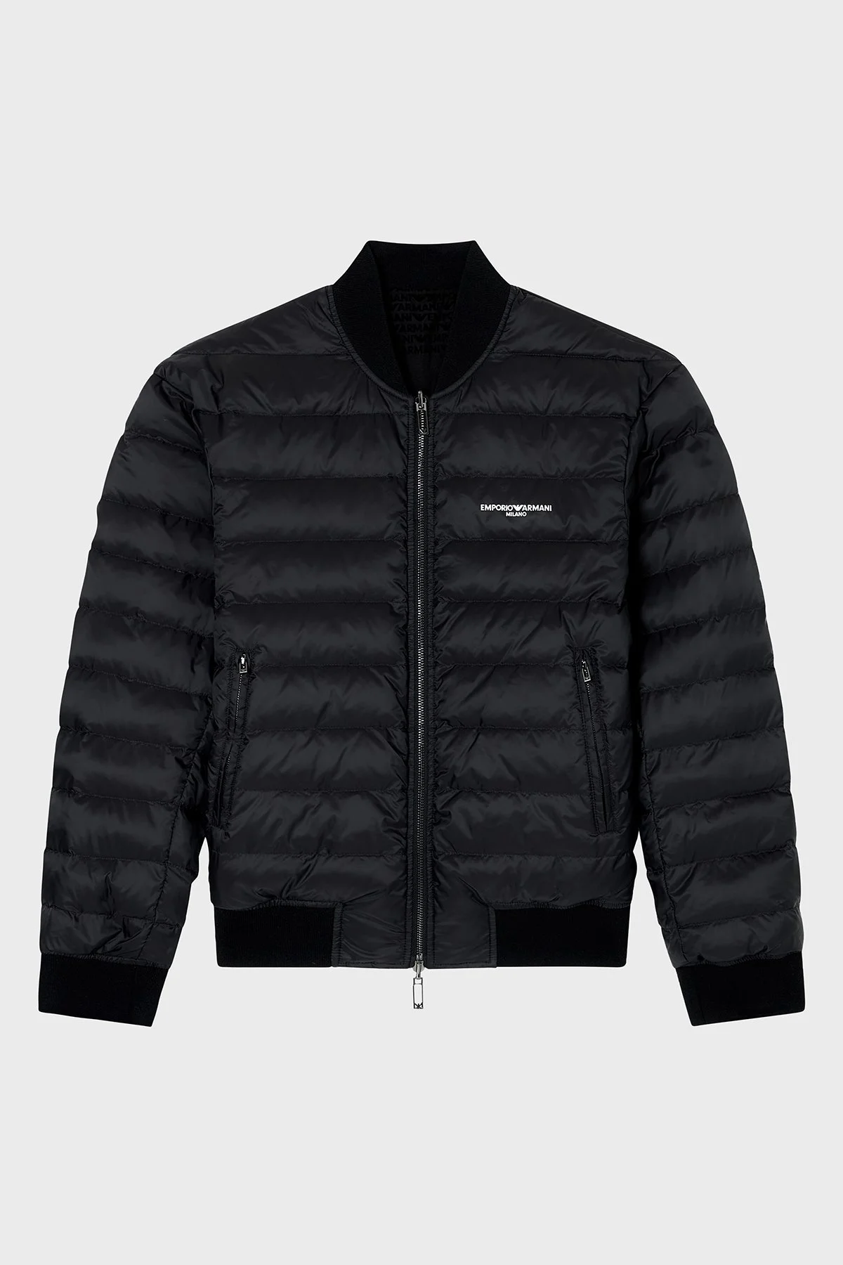 Emporio Armani Jakarlı Logo Baskılı Regular Fit Kolej Yaka Çift Taraflı Erkek Mont EM003783 AF19870 FC252 SİYAH - 6